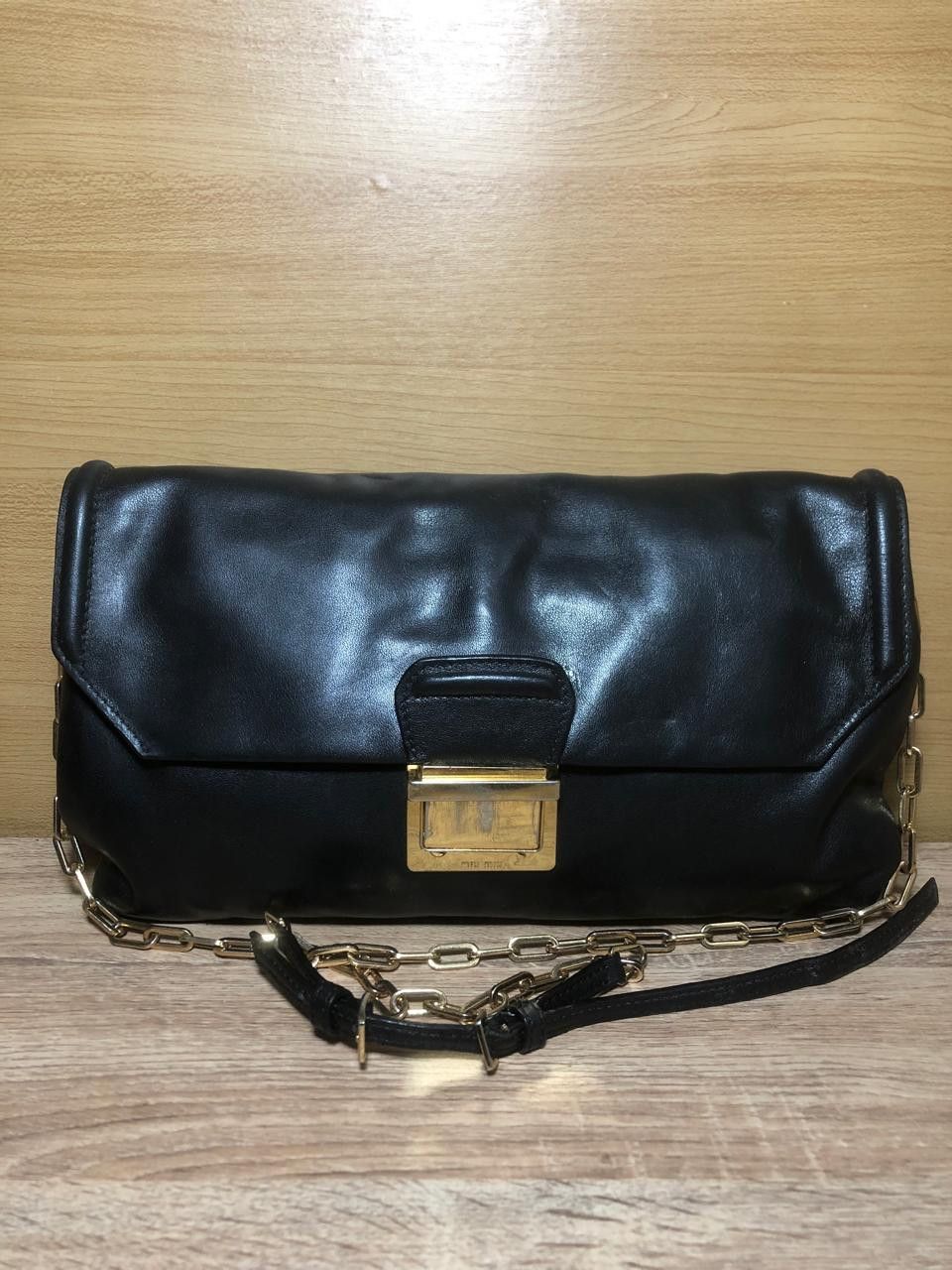Miu Miu Miu Miu Black Nappa Biker Leather Slingbag / Clutch Size ONE SIZE - 1 Thumbnail