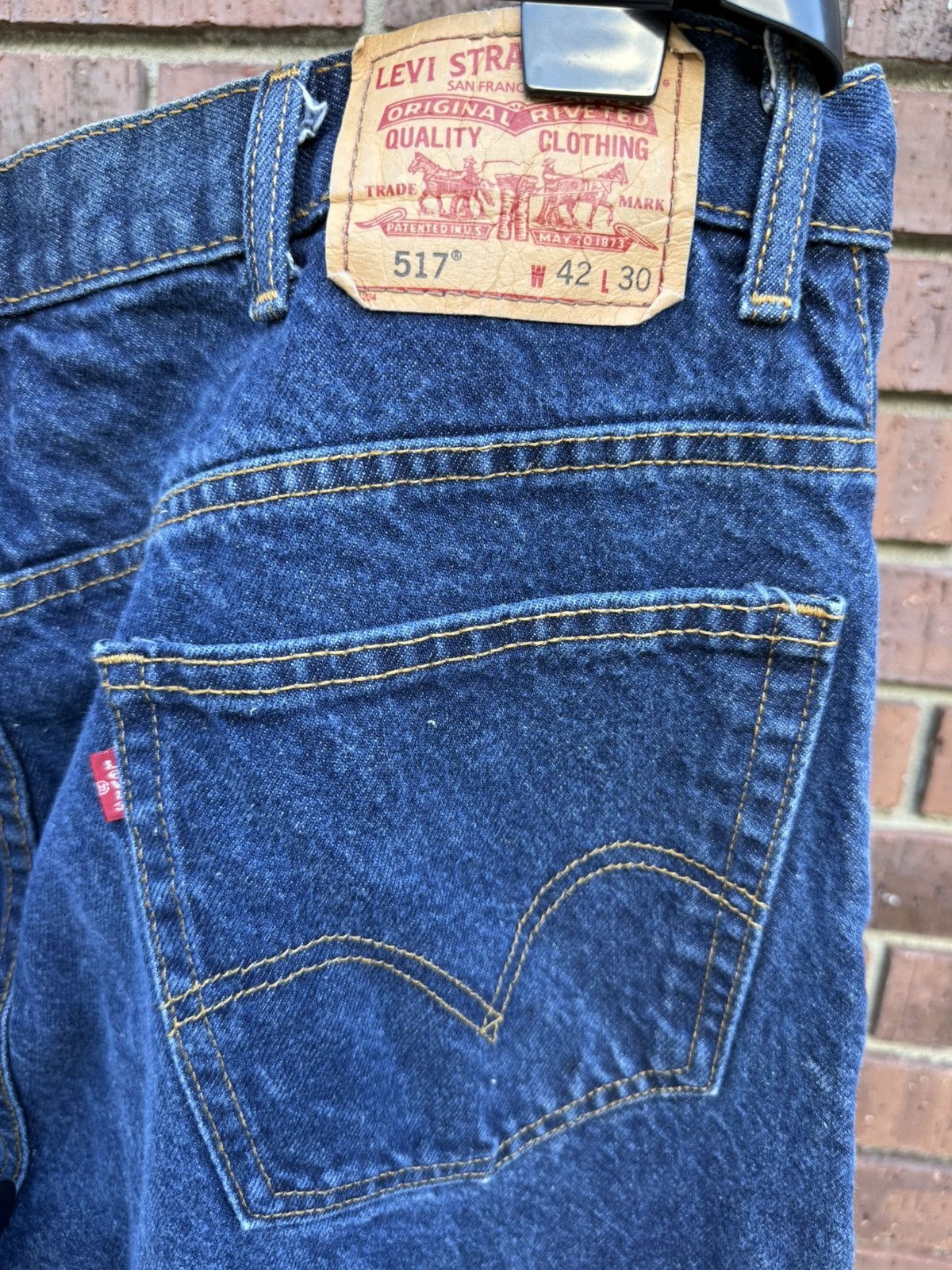 Levi's Made & Crafted Levi's 517 Bootcut Denim Blue Jeans Mens Size 42 X 30 Dark Size US 42 / EU 58 - 5 Thumbnail