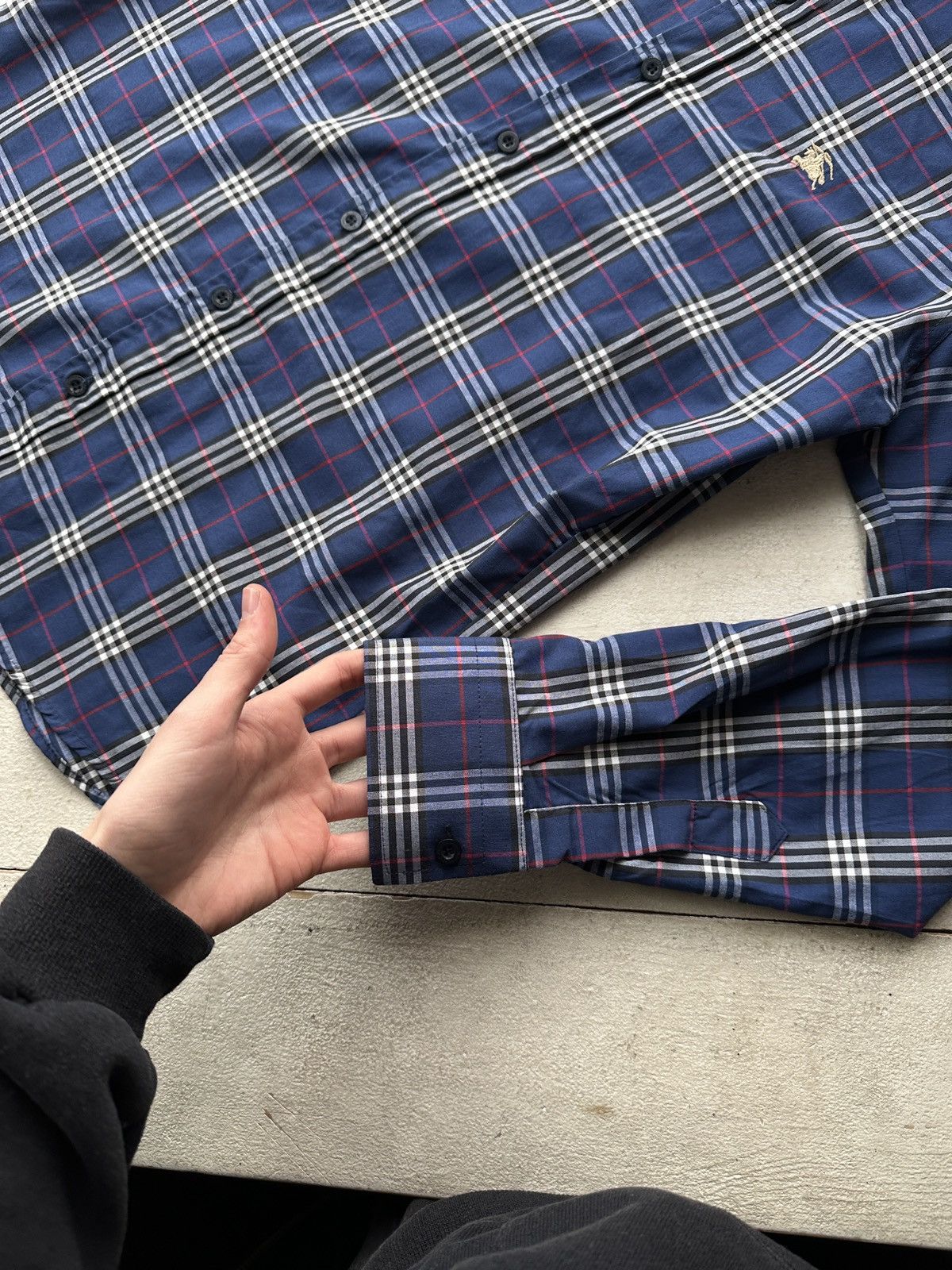 Other 🚨 BURBERRY LUXURY MEN SHIRT WITH LOGO NOVA CHECK BLUE Size US L / EU 52-54 / 3 - 3 Thumbnail