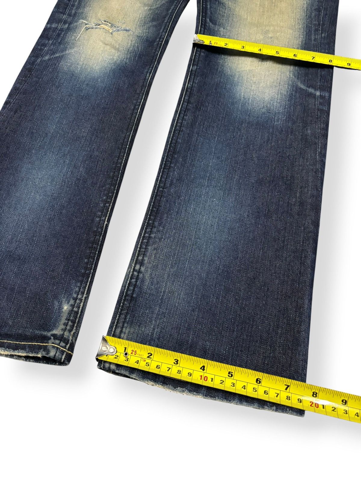 Lee × Number (N)ine Lee Black Riders Mud Wash Slim Straight Distressed Jeans Size US 34 / EU 50 - 15 Thumbnail