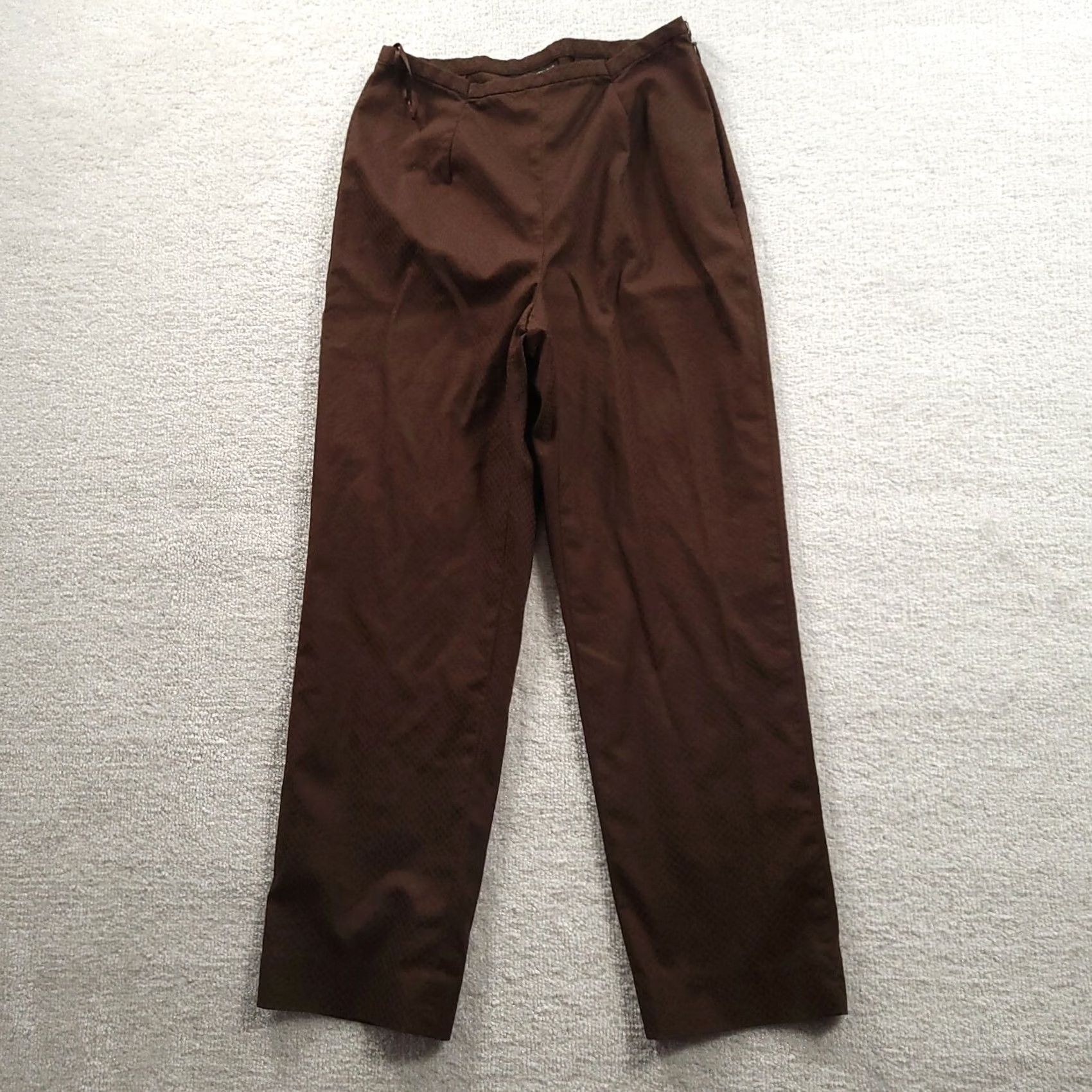 Vintage Valerie Stevens Dress Pants Women 6P Brown Straight Flat Front Casual Vintage: No? Size 28" / US 6 / IT 42 - 2 Thumbnail