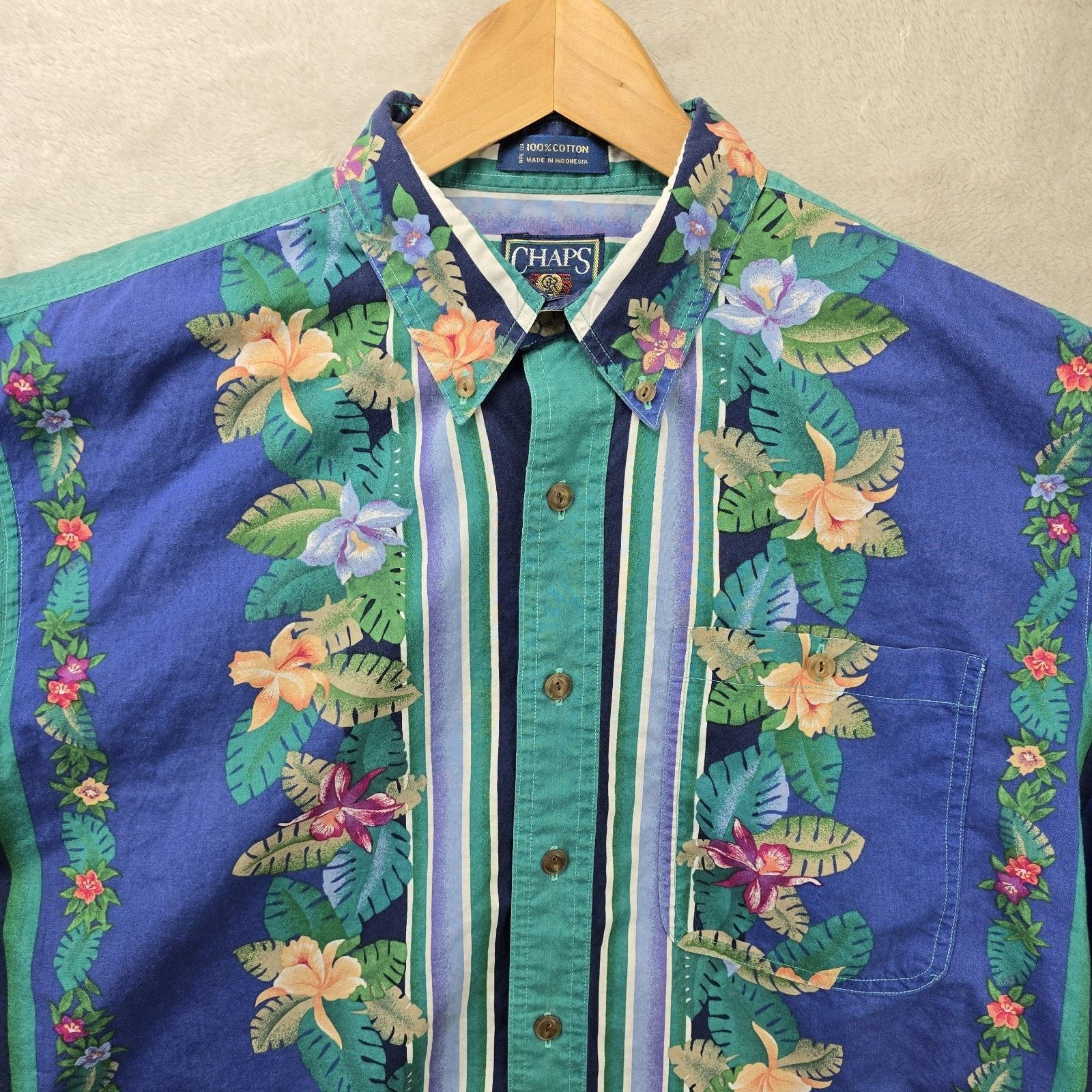 Ralph Lauren Chaps Ralph Lauren Shirt Mens Large Hawaiian Floral Vintage Size US L / EU 52-54 / 3 - 2 Thumbnail