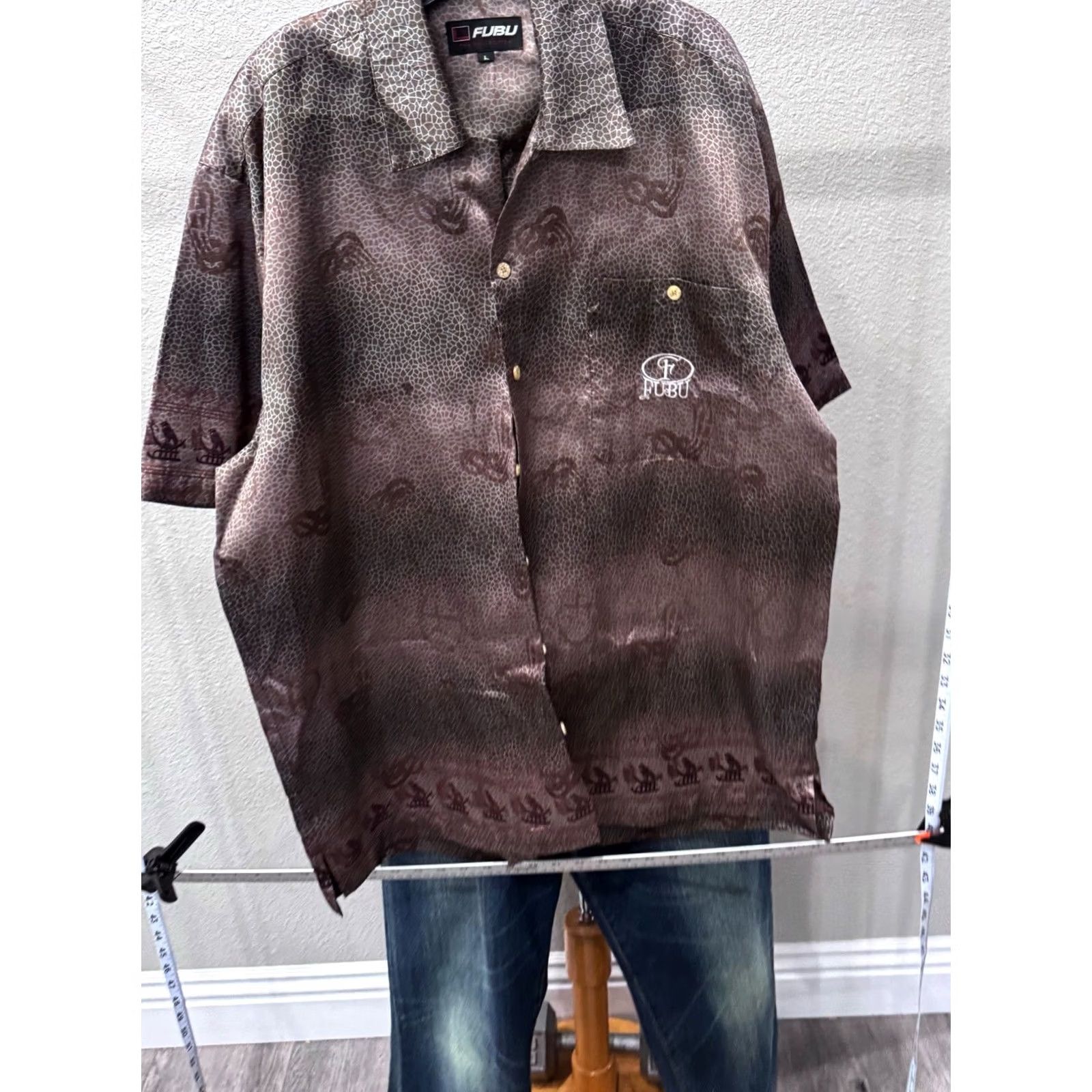 Fubu Fubu Satin Back Panel Snake Artwork BUTTON UP SHIRT large L Mens Size US L / EU 52-54 / 3 - 3 Thumbnail