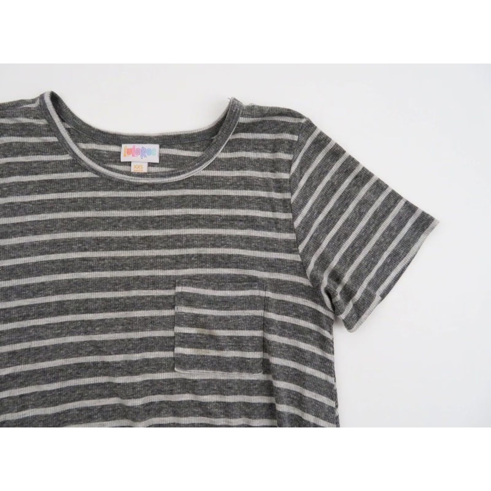 Vintage LuLaRoe Carly Dress Stripes Gray XXS Swing Uni Unicorn Stretch EUC Size XXS / US 00 / IT 34 - 5 Thumbnail
