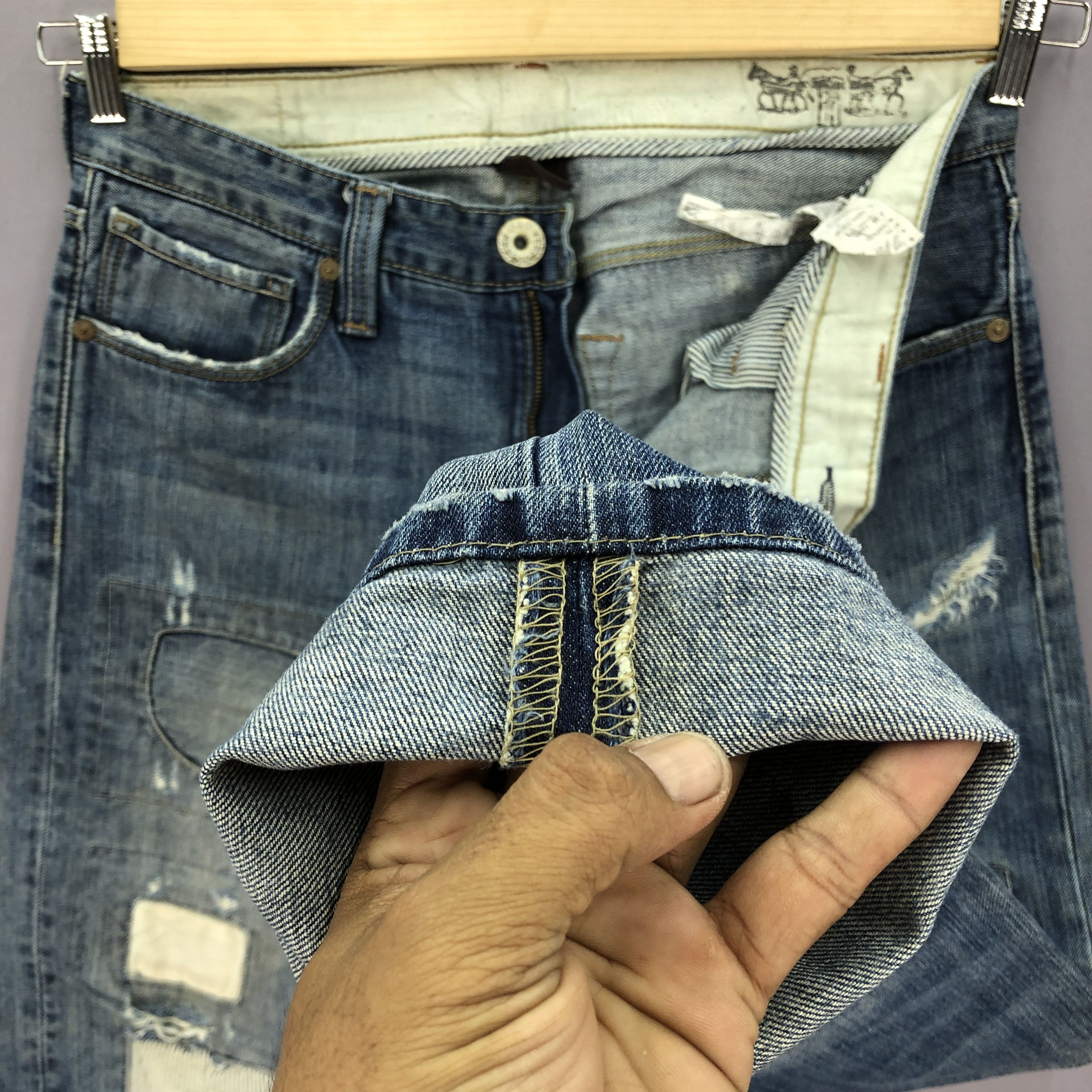 Jean Vintage Levis 550 Patchwork Distressed Jeans Levi's Denim Size US 34 / EU 50 - 12 Thumbnail