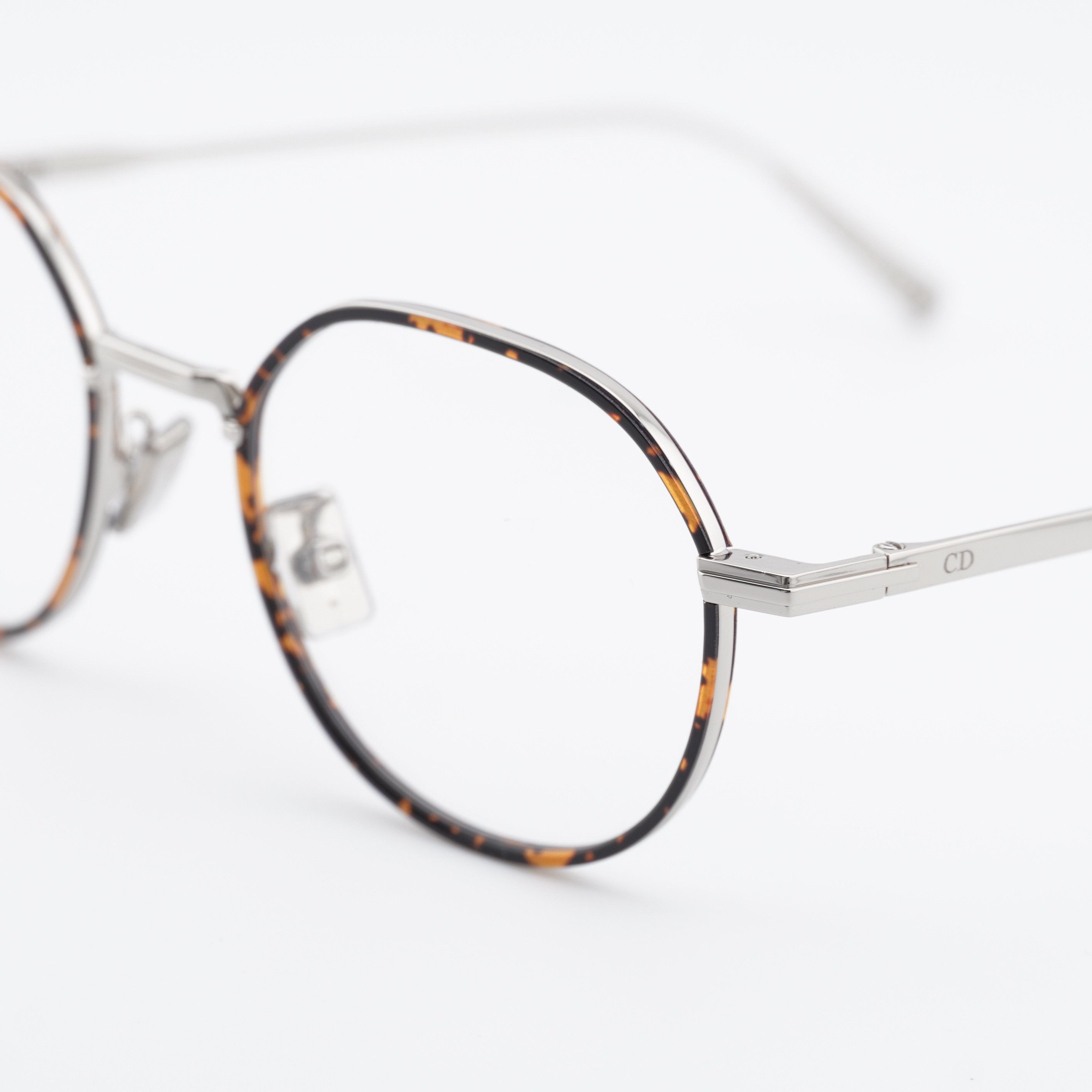 Dior Dior DIORBLACKSUITO R3U F500 Eyeglasses Silver 49mm Round Size ONE SIZE - 2 Thumbnail