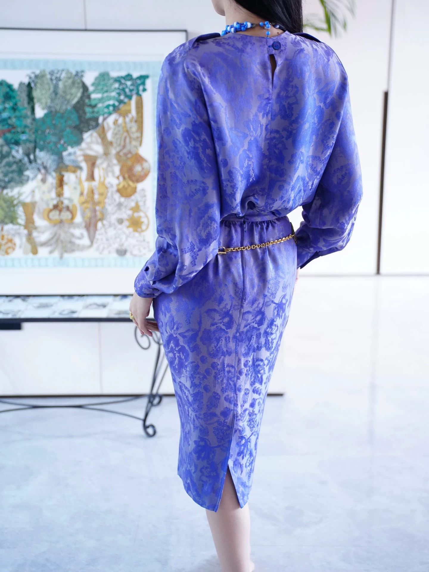 Lanvin Lanvin 1987 Fall/Winter Metallic Purple Brocade Set FR36 S Size XS / US 0-2 / IT 36-38 - 4 Thumbnail