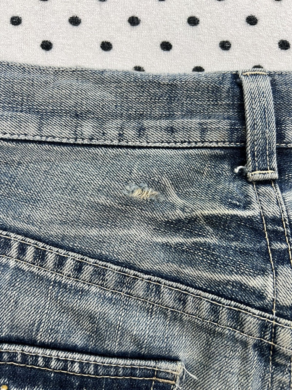 Japanese Brand Rattle Trap Crazy Trashed & Destroyed Flare Denim Size US 32 / EU 48 - 15 Thumbnail
