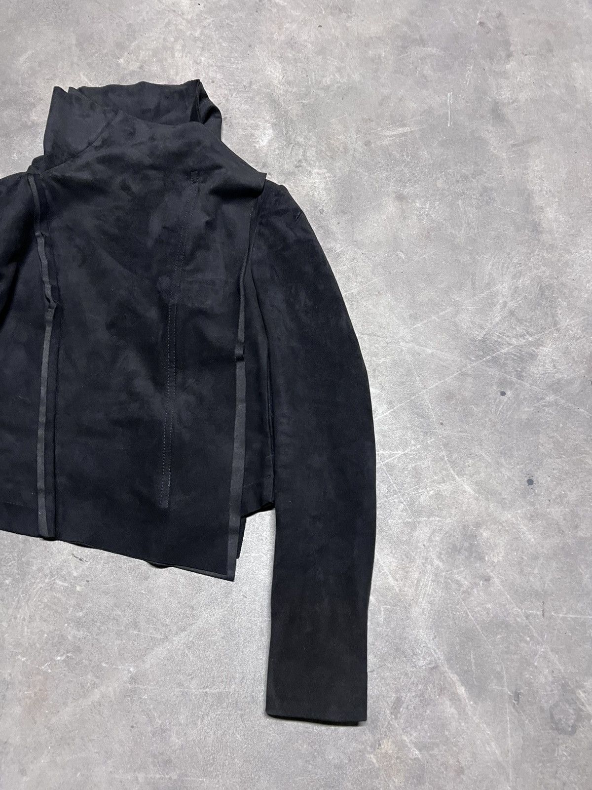 Japanese Brand Asymmetrical Zip Cropped Avant Garde Rick Japanese Jacket Size S / US 4 / IT 40 - 3 Thumbnail