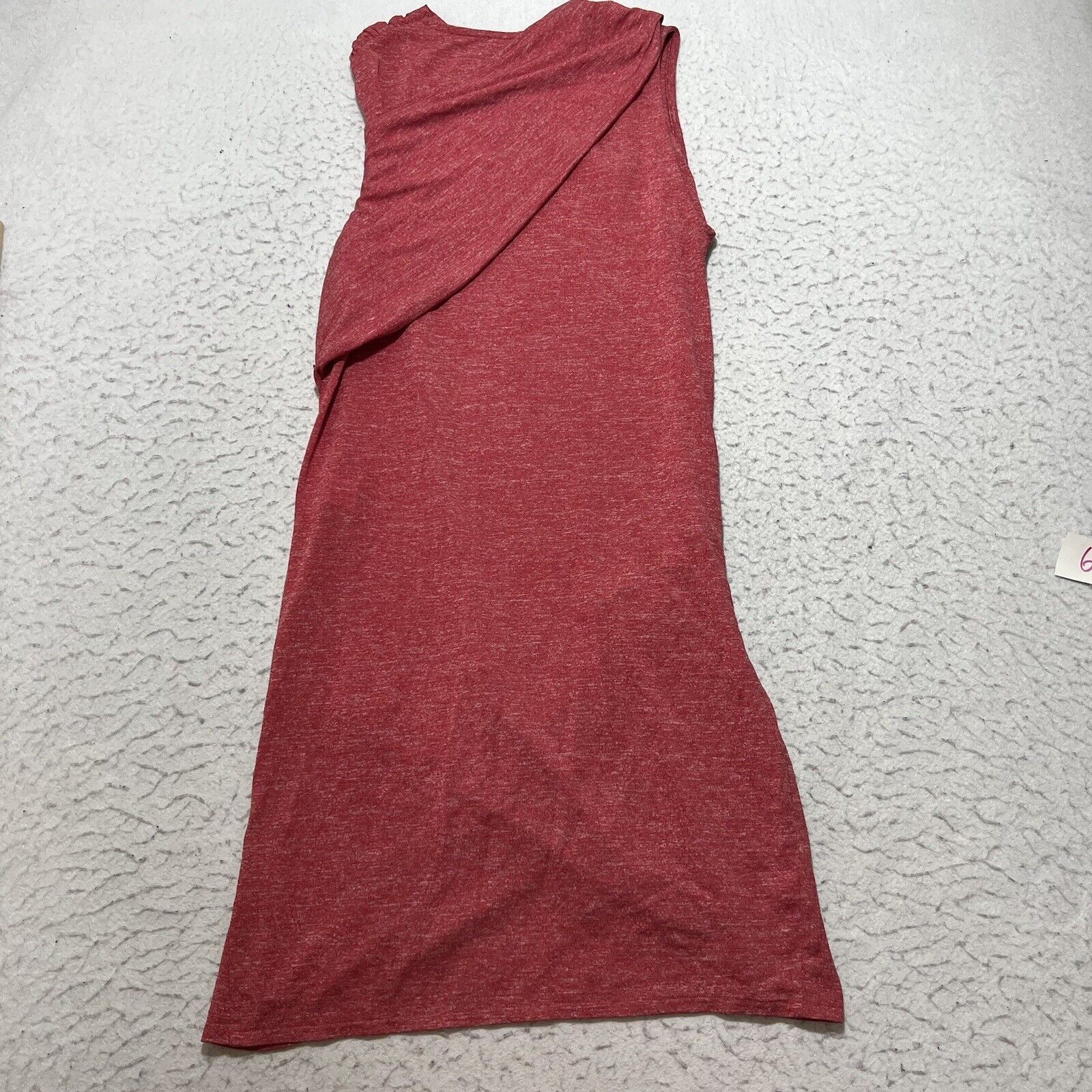 Zara Zara W&B Collection Red A-Line Knit Dress Ruched Side Size L / US 10 / IT 46 - 4 Thumbnail