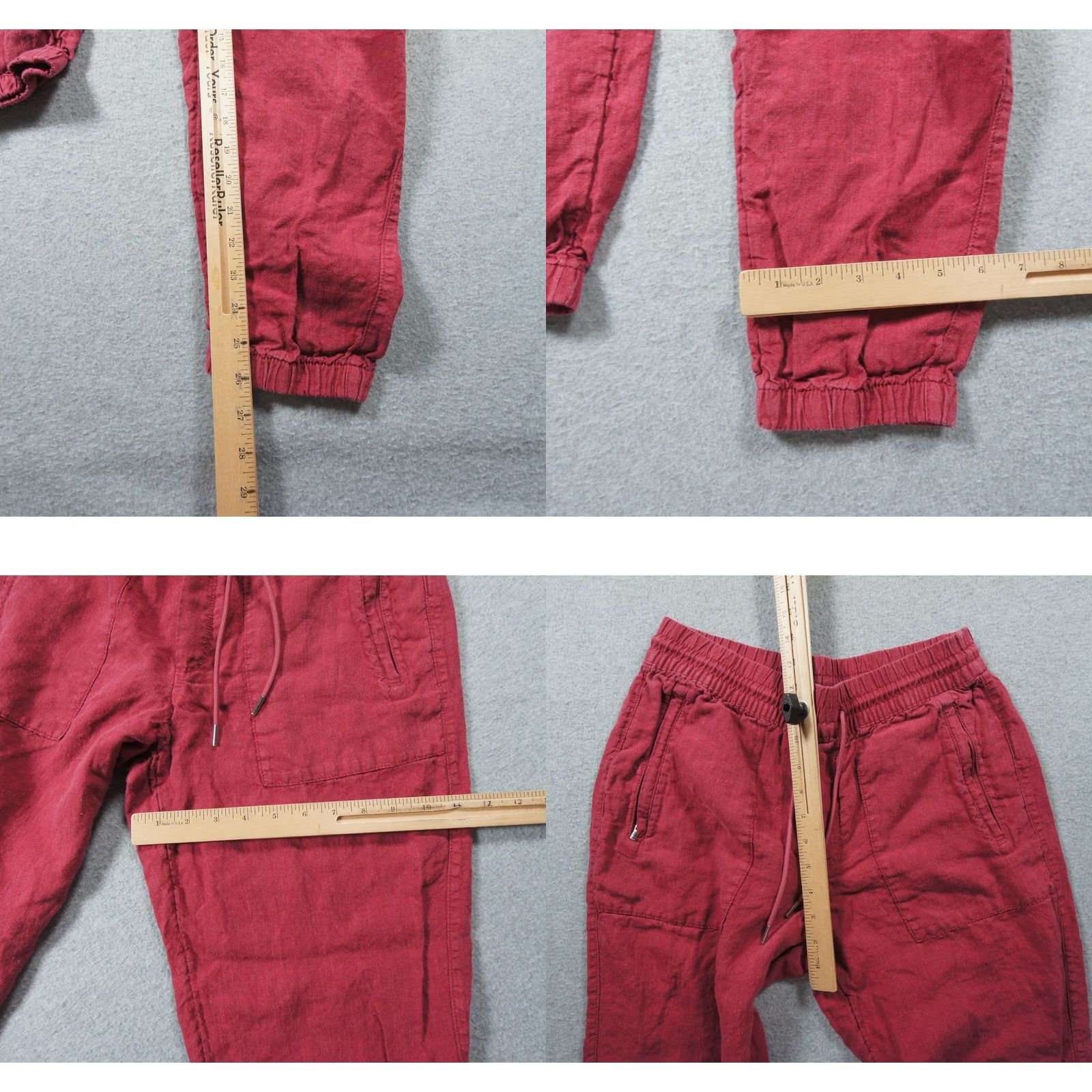 Athleta Athleta Pants Womens 6 Red Jogger Linen Drawstring Casual Lounge Ladies Size 28" / US 6 / IT 42 - 8 Thumbnail
