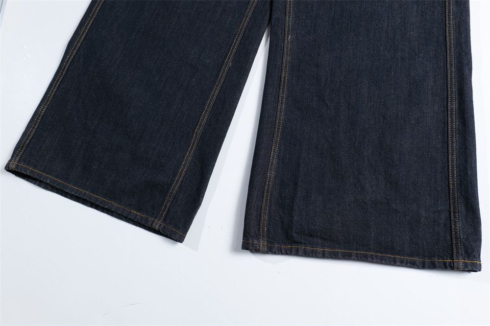 Men's Retro Faux Two-Piece Patchwork Plaid Jeans