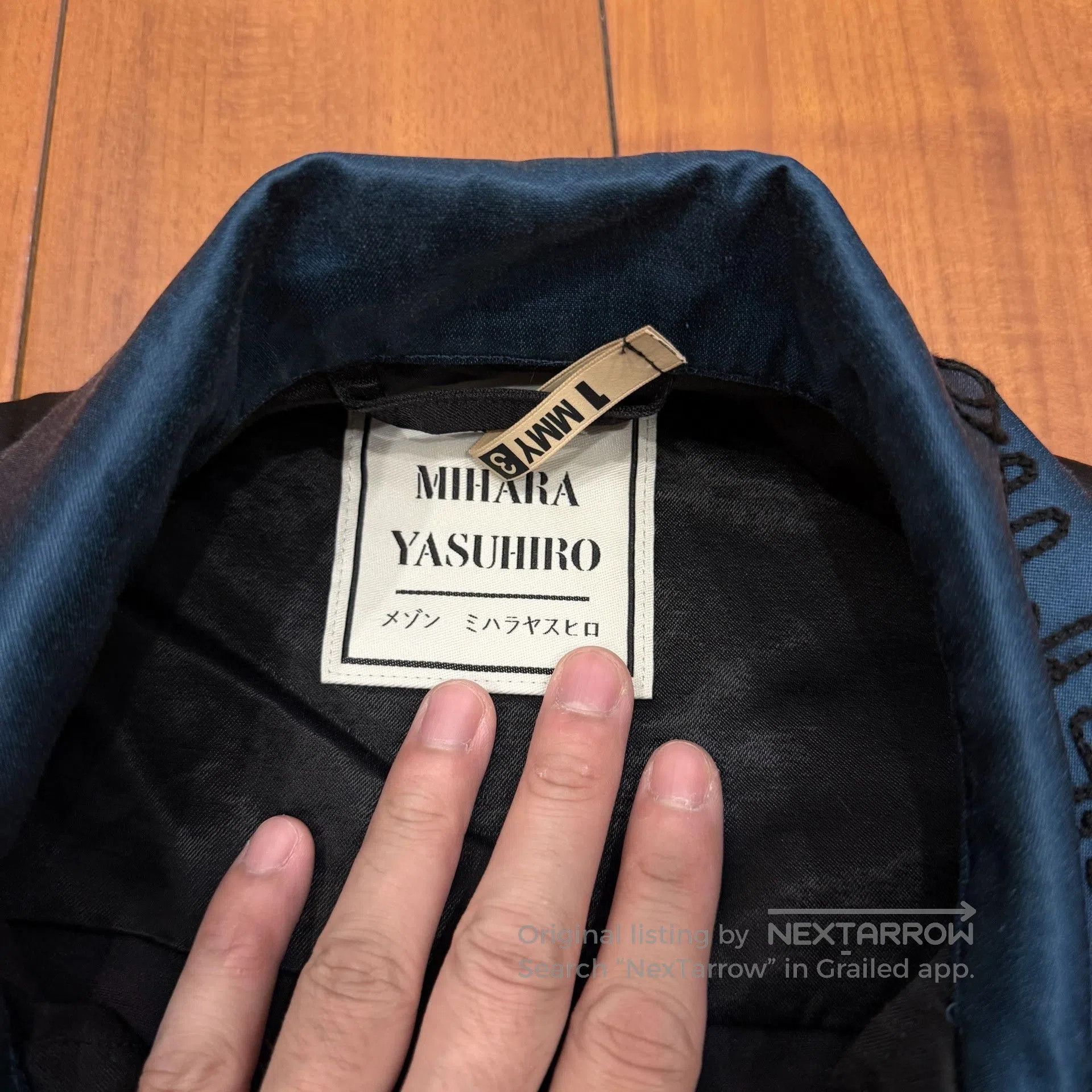 Maison MIHARA YASUHIRO Maison Mihara MMY Silk Black Blue Jacket. Size US L / EU 52-54 / 3 - 5 Thumbnail