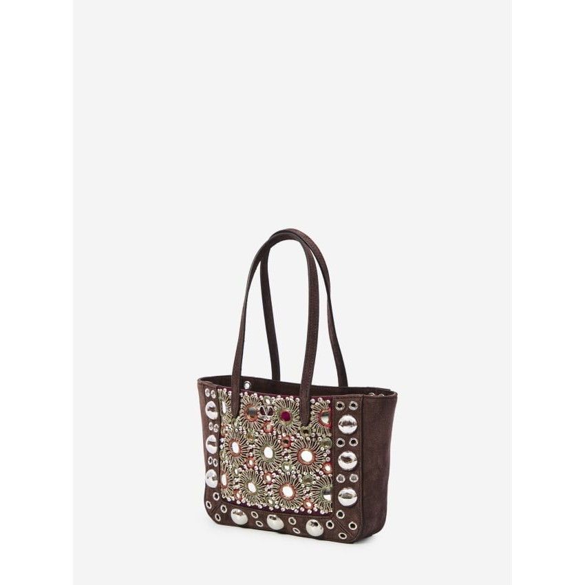 Valentino VALENTINO GARAVANI Nellcôte Mini Brown Leather Shopping Bag Size ONE SIZE - 2 Thumbnail