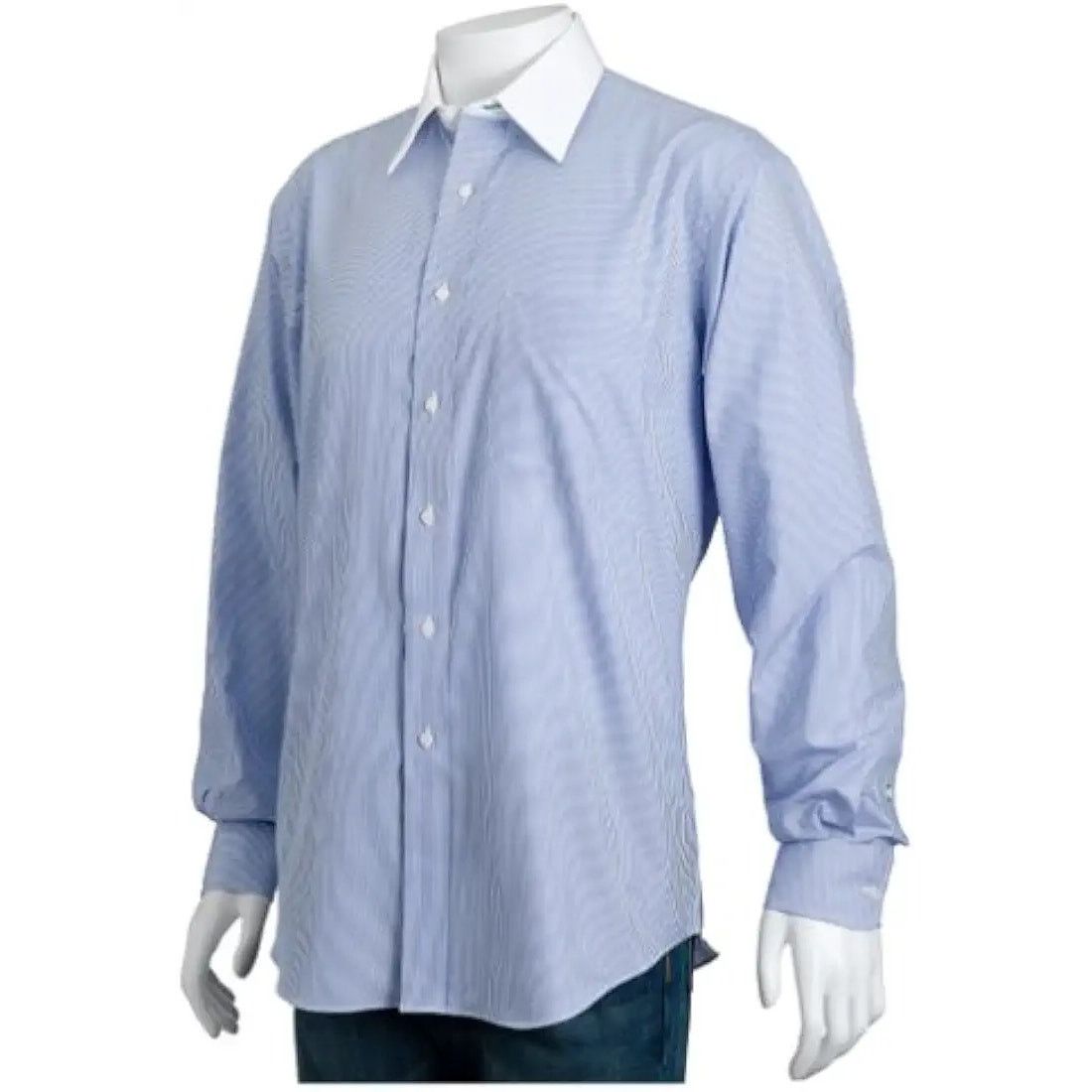Tommy Hilfiger Tommy Hilfiger Blue Striped Button Up - Men's Shirt - Large Size US L / EU 52-54 / 3 - 2 Thumbnail