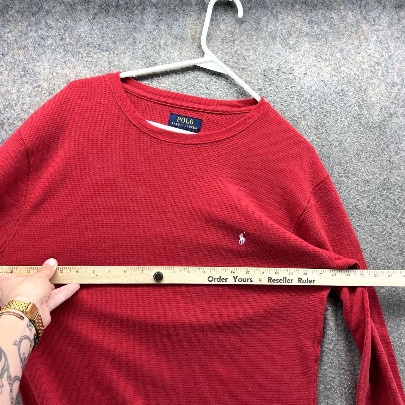Polo Ralph Lauren Polo Ralph Lauren Shirt Mens XL Red Waffle Knit Sleepwear Thermal Long Sleeve Size US XL / EU 56 / 4 - 5 Thumbnail