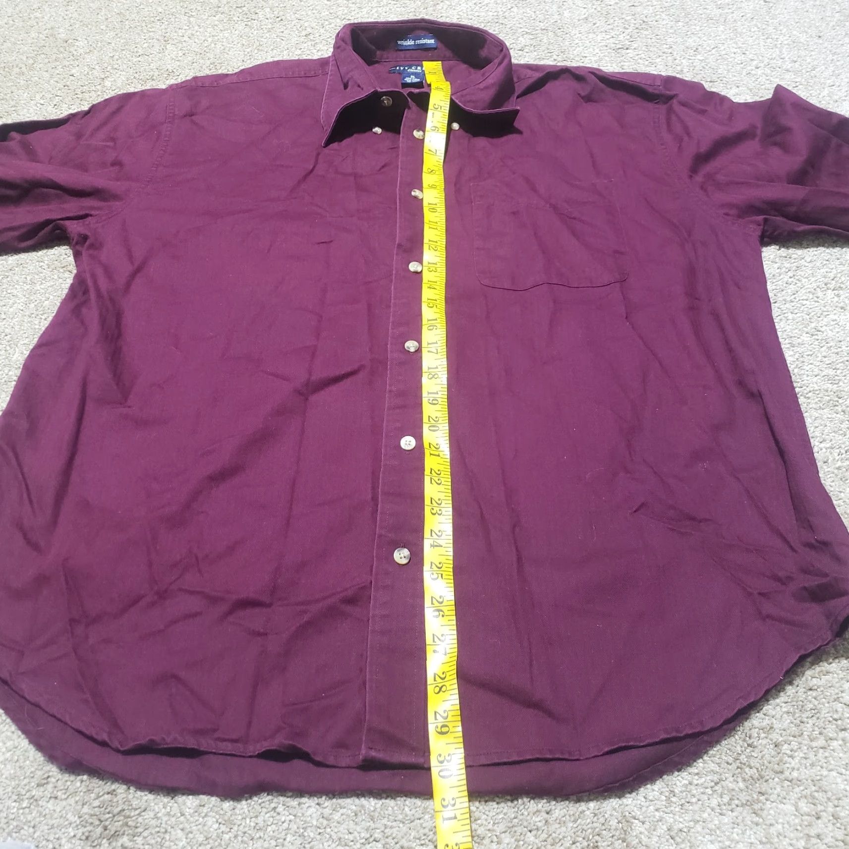 Vintage VINTAGE Ivy Crew Shirt Adult XL Purple Solid Long Sleeve Button-Up Shirt Mens Size US XL / EU 56 / 4 - 6 Thumbnail