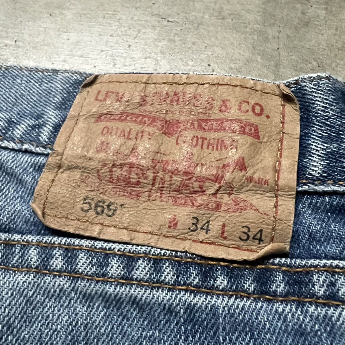 Levi's × Levi's Vintage Clothing Levi’s 569 BAGGY Loose Straight-Fit Wide Leg Denim Jeans Size US 34 / EU 50 - 4 Thumbnail
