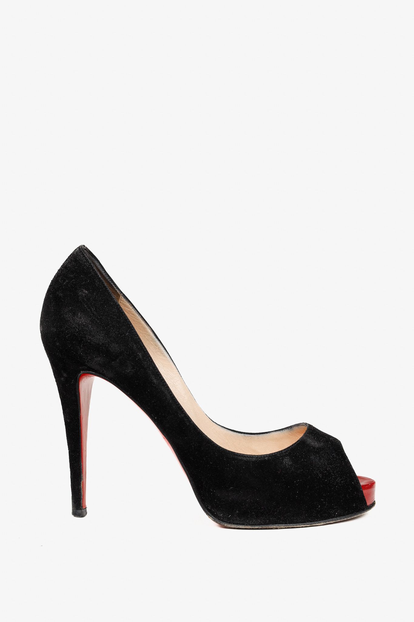 Christian Louboutin Christian Louboutin Very Prive Veau Velours Peep-Toe Pumps Size US 8.5 / IT 38.5 - 1 Thumbnail