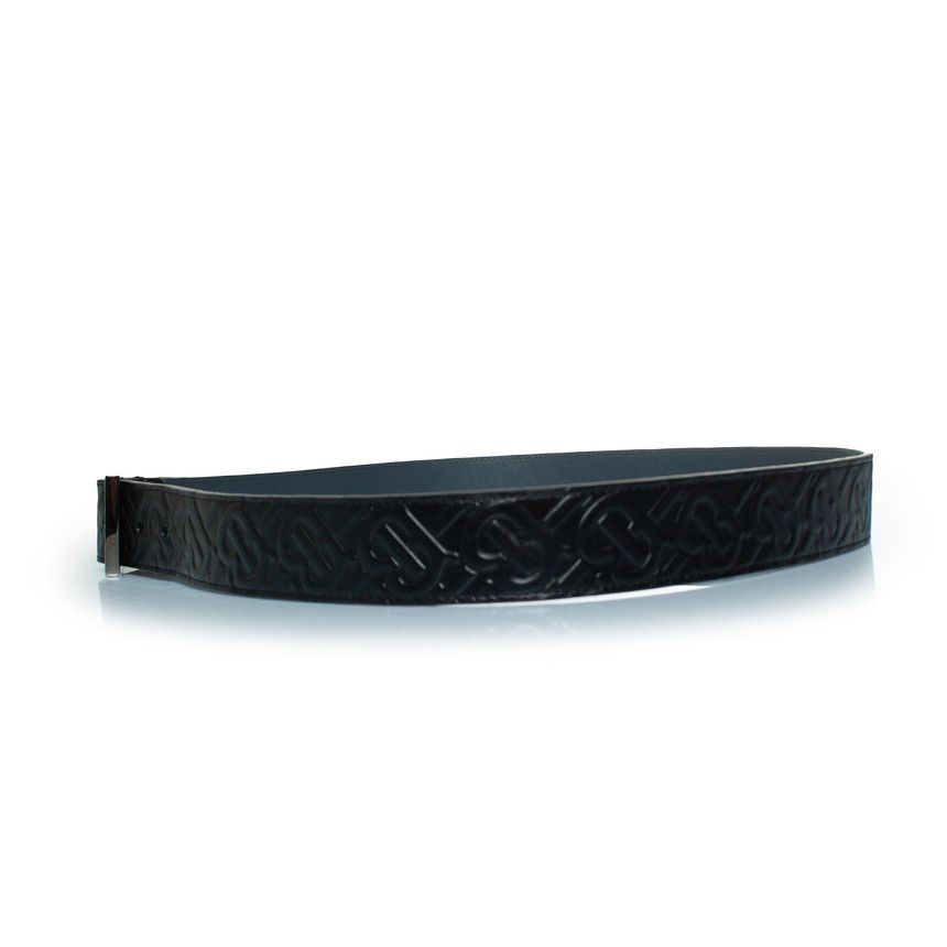Burberry Burberry, B embossed leather belt in black Size 40 - 4 Thumbnail