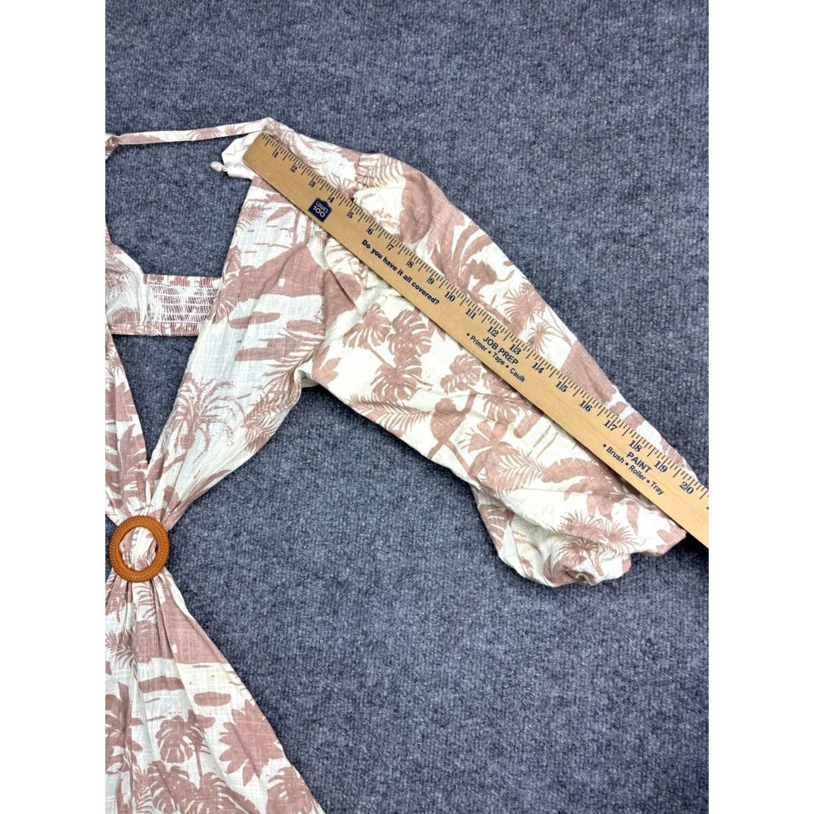 Vintage Z&L Europe Dress Women's Large Beige Floral Cut Out Flowy Boho 3/4 Sleeve Size L / US 10 / IT 46 - 2 Thumbnail