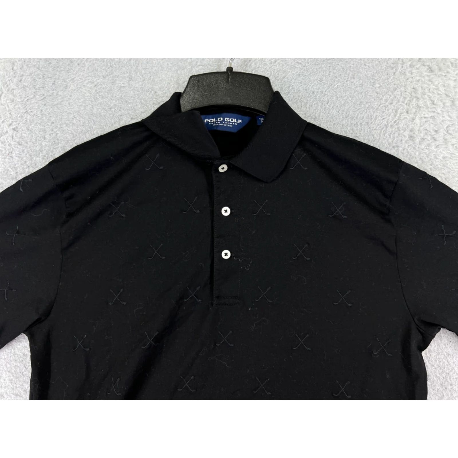 Polo Ralph Lauren VINTAGE Polo Ralph Lauren Shirt Men Medium Black Golf Clubs Pima Cotton Knit Size US M / EU 48-50 / 2 - 6 Thumbnail