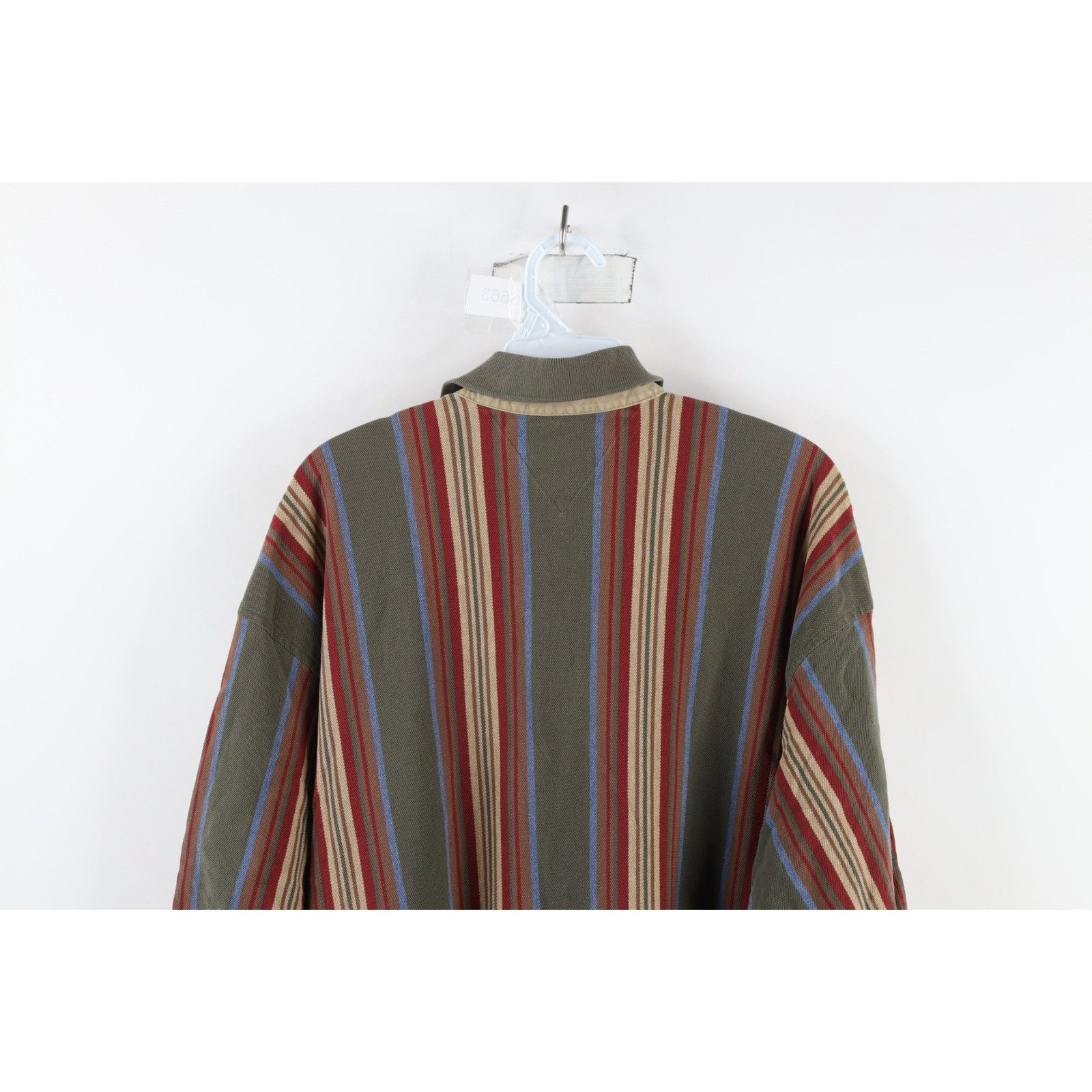 Tommy Hilfiger × Vintage Vintage 90s Tommy Hilfiger Distressed Rainbow Striped Polo Size US XL / EU 56 / 4 - 11 Thumbnail
