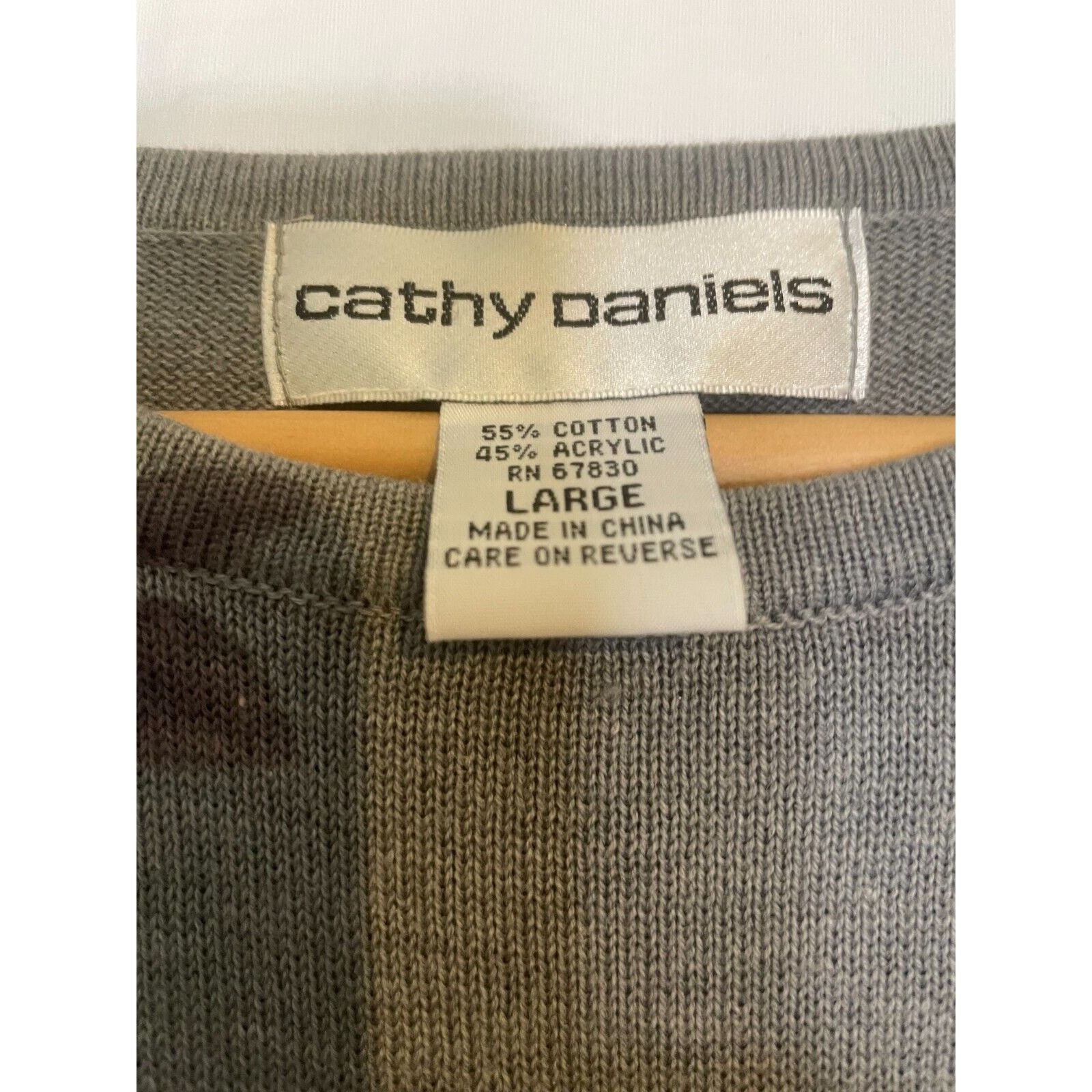 Other Cathy Daniels Women's Short-Sleeved Gray Sweater Roses Size L / US 10 / IT 46 - 3 Thumbnail