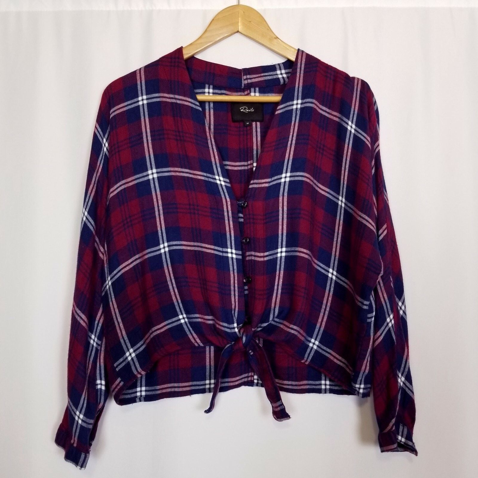 Rails Rails Sloane Tie Waist Shirt Red/Blue Plaid Sz Medium Size M / US 6-8 / IT 42-44 - 5 Thumbnail