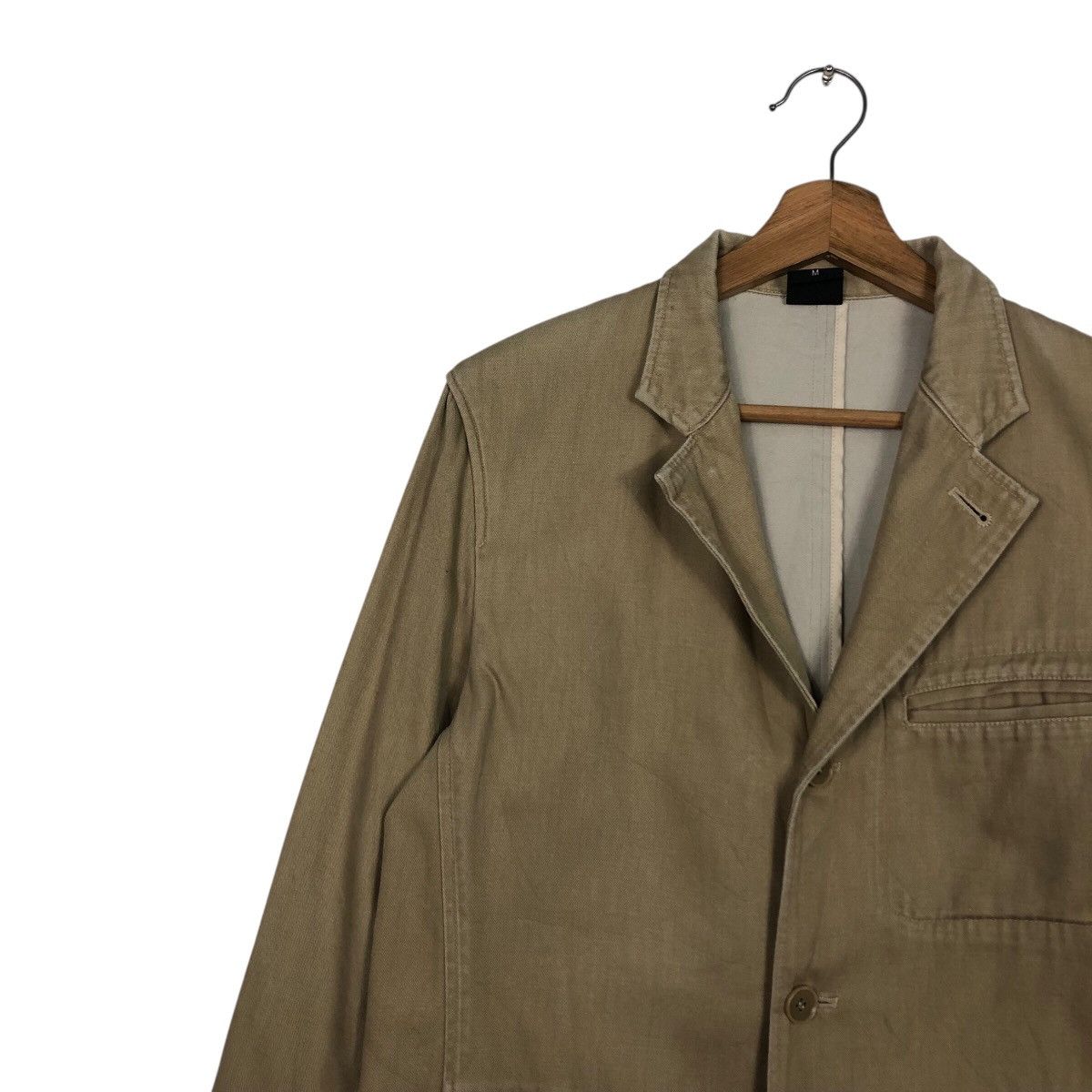 Japanese Brand SHIPS Japan Washed Cotton Work Blazer in Olive Issey Miyake Size US M / EU 48-50 / 2 - 8 Thumbnail