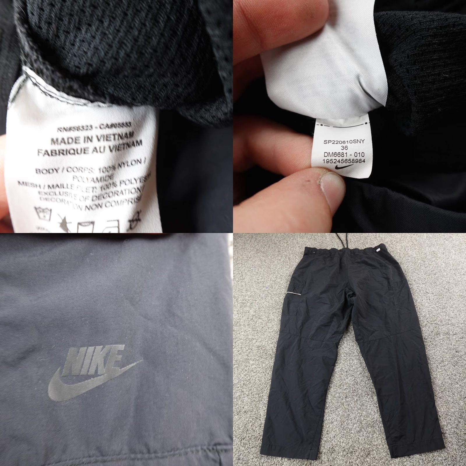 Nike Nike Mens Pants 36 Black Cargo Drawstring Warmup Jogger Sweatpants Gym Activewear Casual Travel Size US 36 / EU 52 - 8 Thumbnail