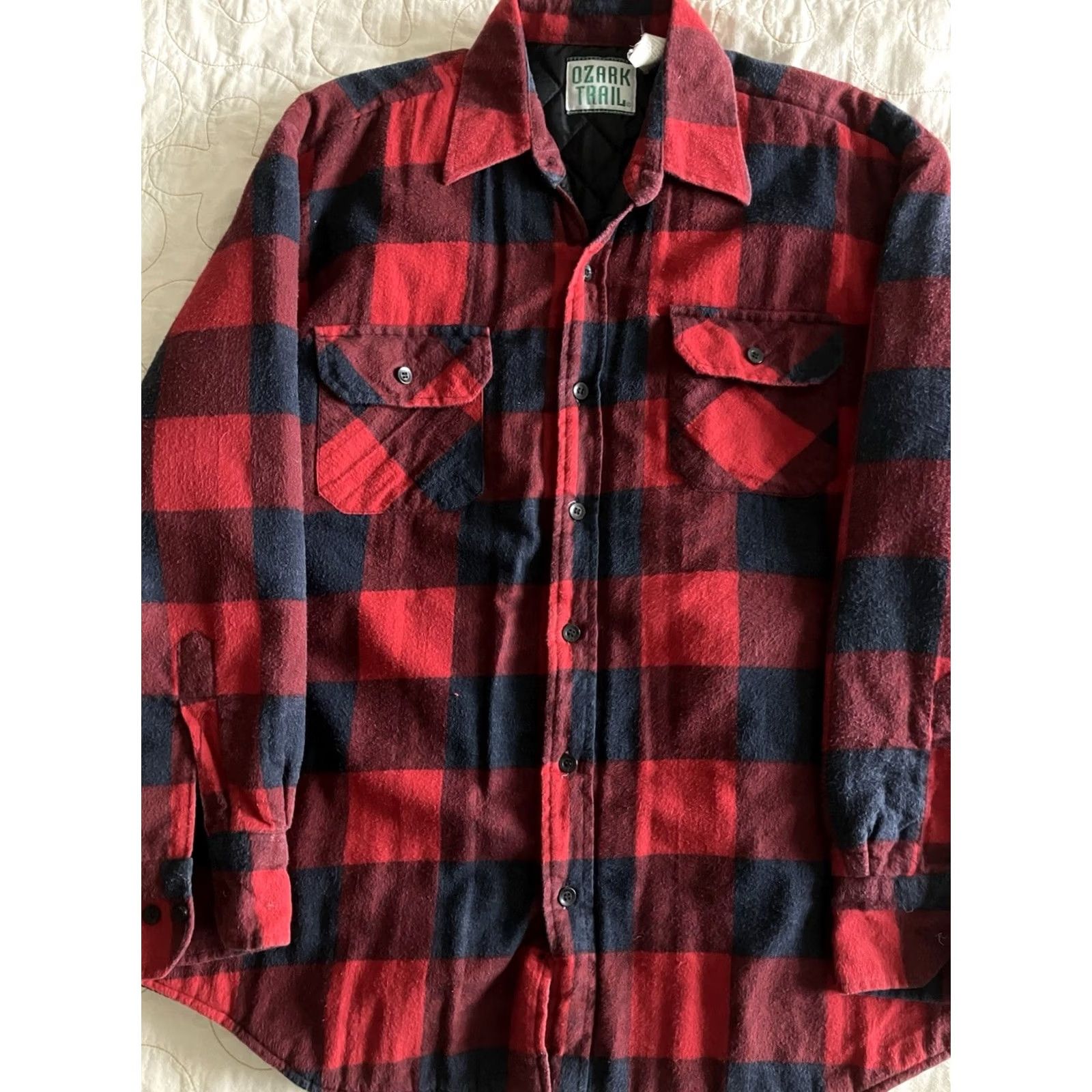 Vintage VINTAGE Ozark Trail Flannel Shirt Jacket Mens L Plaid Quilted Lining Work Red Blue Shirt Jacket Mens L Red Plaid Quilted Lining Workwear Outdoors Mens Size US L / EU 52-54 / 3 - 3 Thumbnail