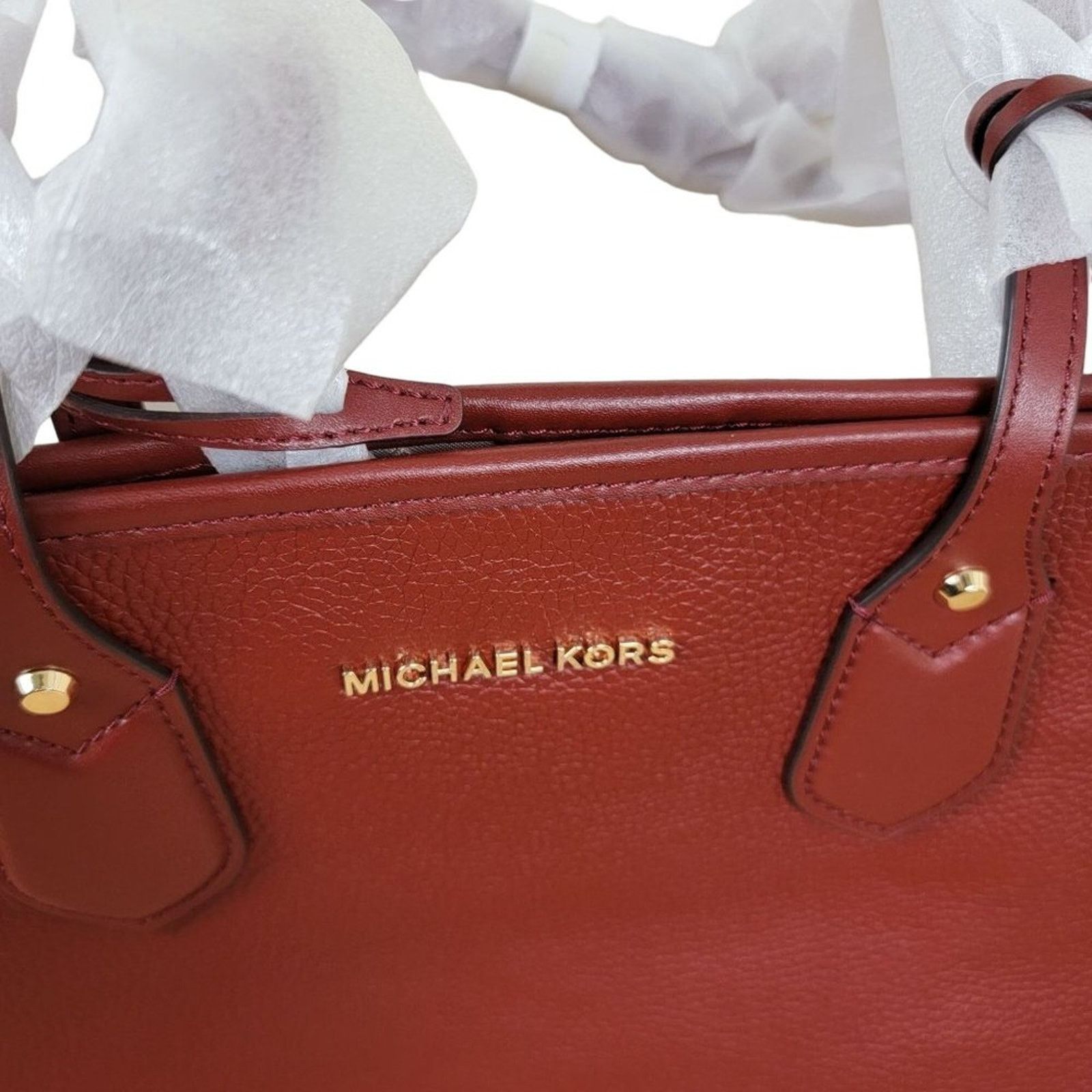 Michael Kors Michael Kors Extra Large Burgundy Leather Saylor Tote Bag Size ONE SIZE - 7 Thumbnail