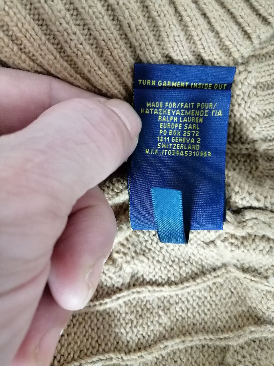 Polo Ralph Lauren × Vintage Polo Ralph Lauren Mens Kable Knit Cotton Sweater Size US L / EU 52-54 / 3 - 8 Thumbnail