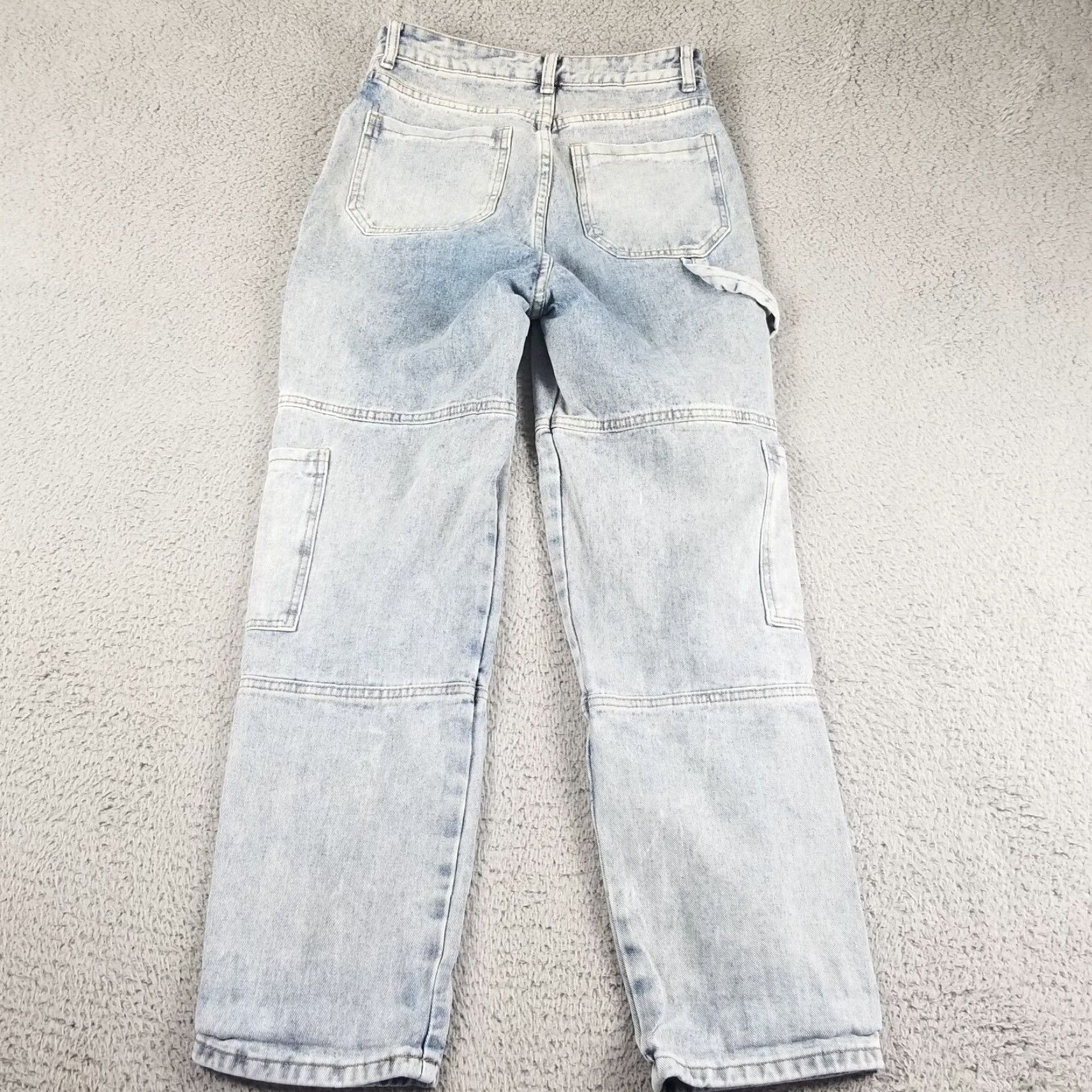 Shein VINTAGE SheIn Jeans Women Straight XS 25x28 Blue Denim Zipper Flaw 90s Grunge Hip Hop Mens Womens Girls Size 25" / US 0 / IT 36 - 3 Thumbnail