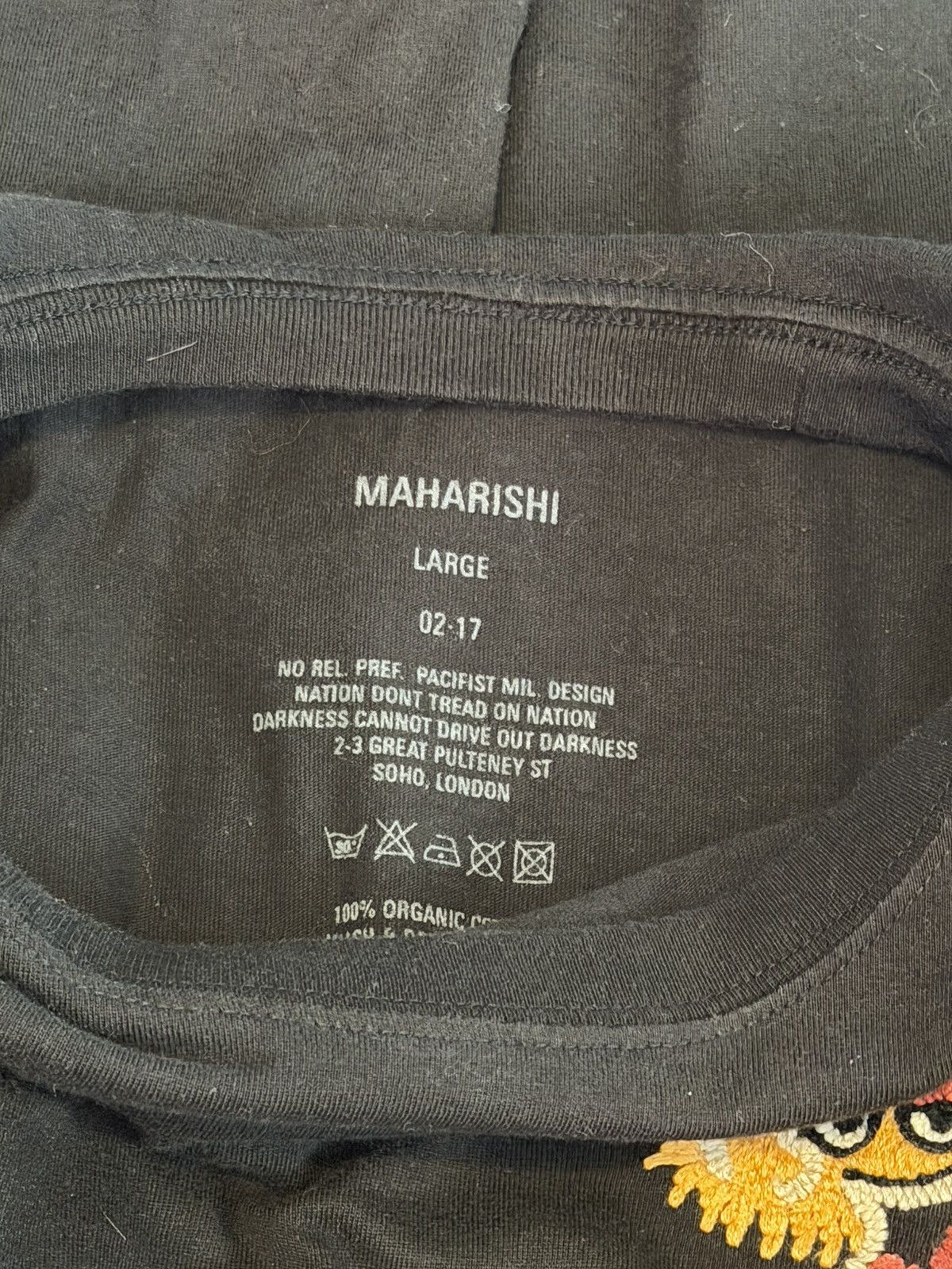 Maharishi Black Embroidered Dragon T-Shirt Size US L / EU 52-54 / 3 - 4 Thumbnail