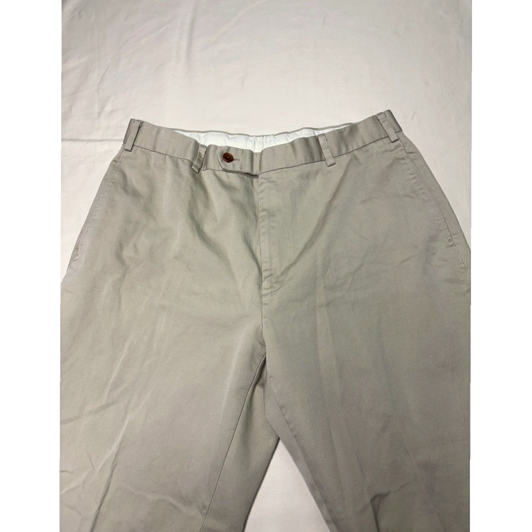 Brooks Brothers Brooks Brothers Mens Cotton Dress Pants Beige Flat Front Chinos W36 L30 Pants Flat Front Beige Classic Fit Mens Size US 31 - 2 Thumbnail