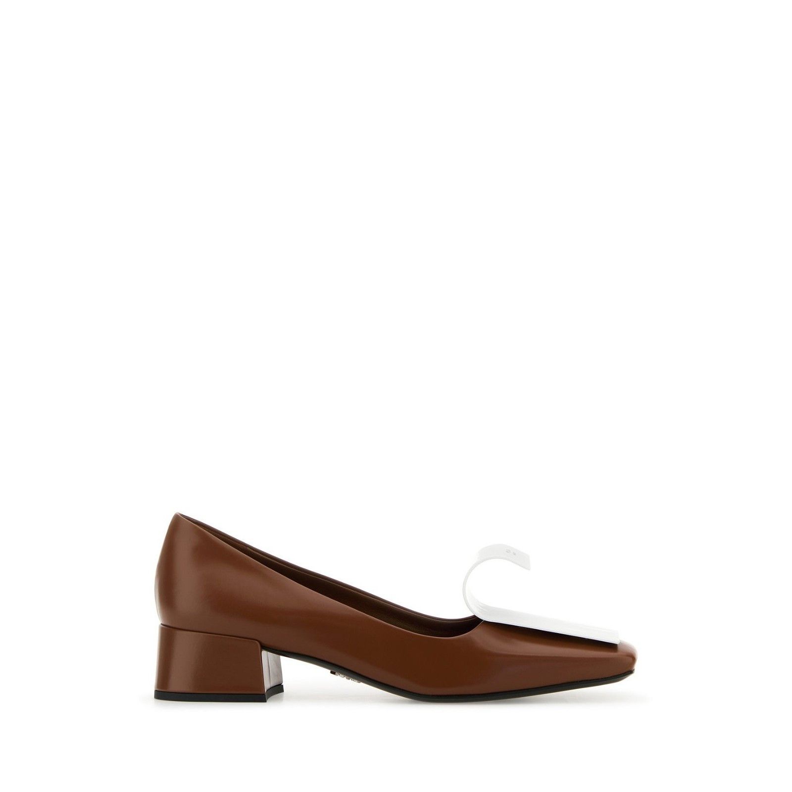 Prada PRADA Two-Tone Brown White Leather Pumps New And Authentic ( Size US 7 / IT 37 - 5 Thumbnail
