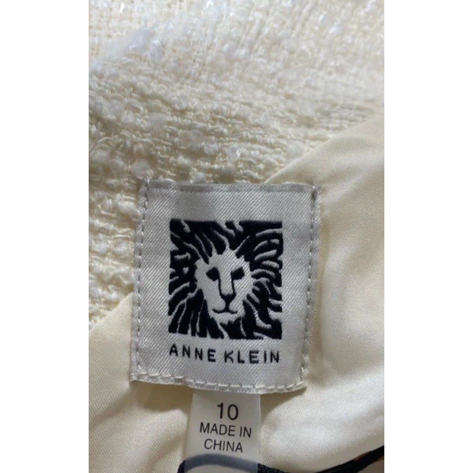 Anne Klein Anne Klein Dress Women's Sheath V-Neck Sleeveless Zip Knee Length Ivory 10 Size L / US 10 / IT 46 - 4 Thumbnail