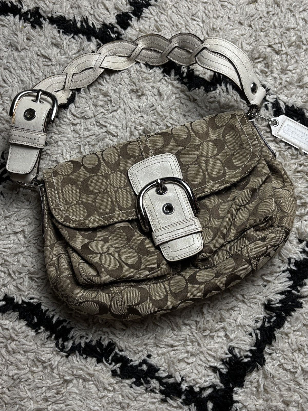 Coach Coach Jacquard Leather Signature Soho Y2K Hand Bag Vintage Size ONE SIZE - 2 Thumbnail