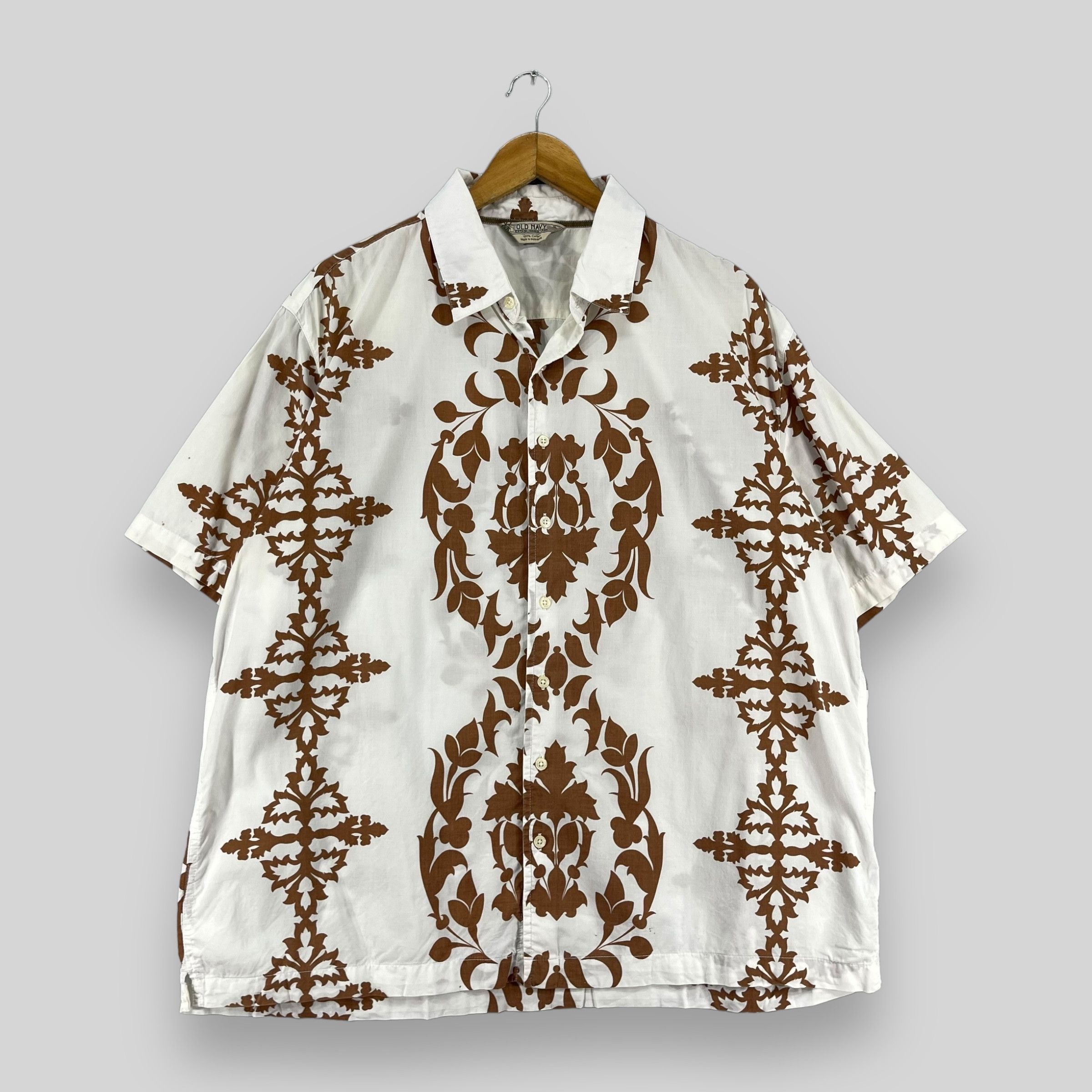 Native × Old Navy Vintage OLD NAVY Hawaii Tribal Native Motive Printed Shirt Size US XL / EU 56 / 4 - 1 Thumbnail
