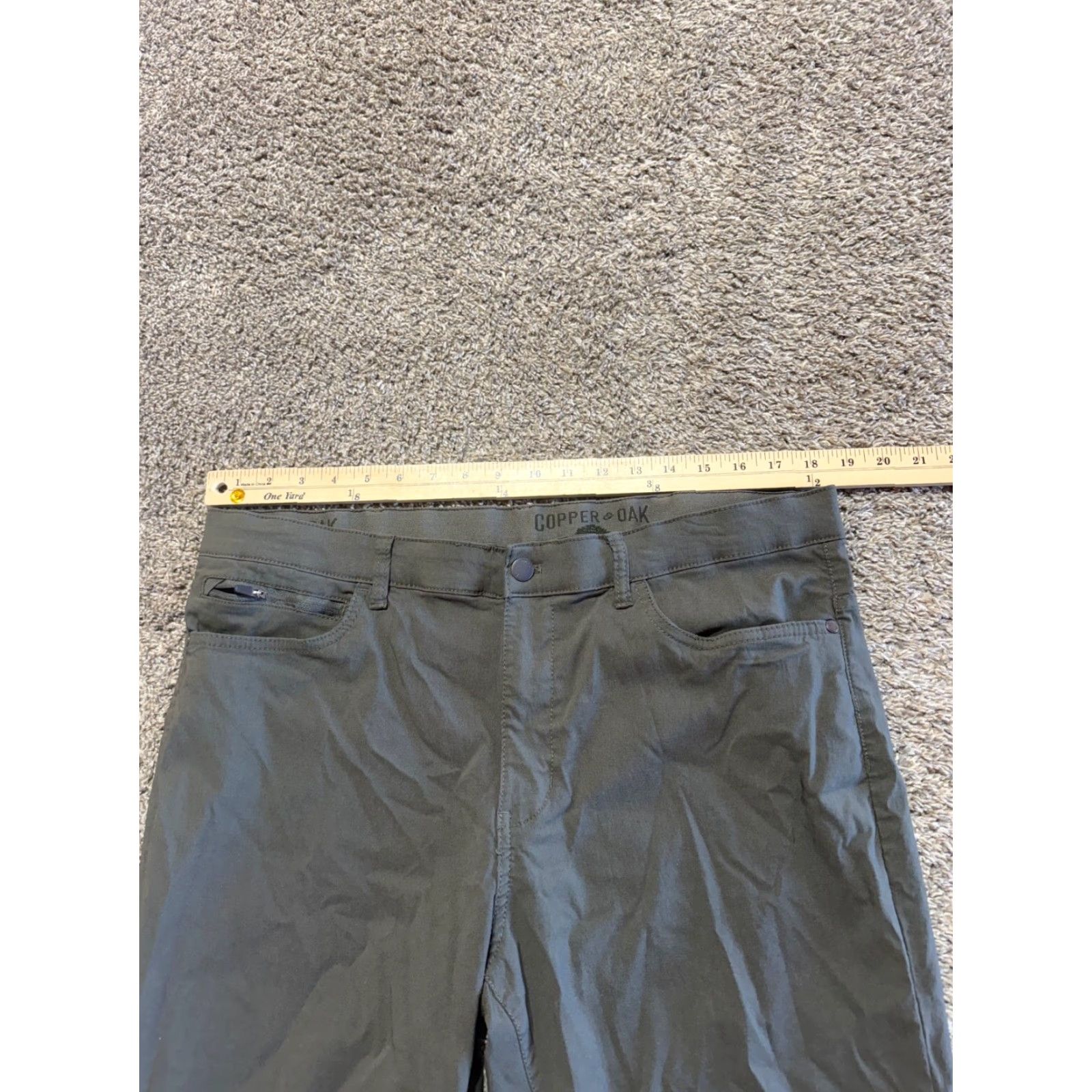 Vintage COPPER & OAK All Day Tech Pants Men's 38 x32 Dark Olive Slim Stretch Nylon Golf Chino Pants Size US 38 / EU 54 - 5 Thumbnail