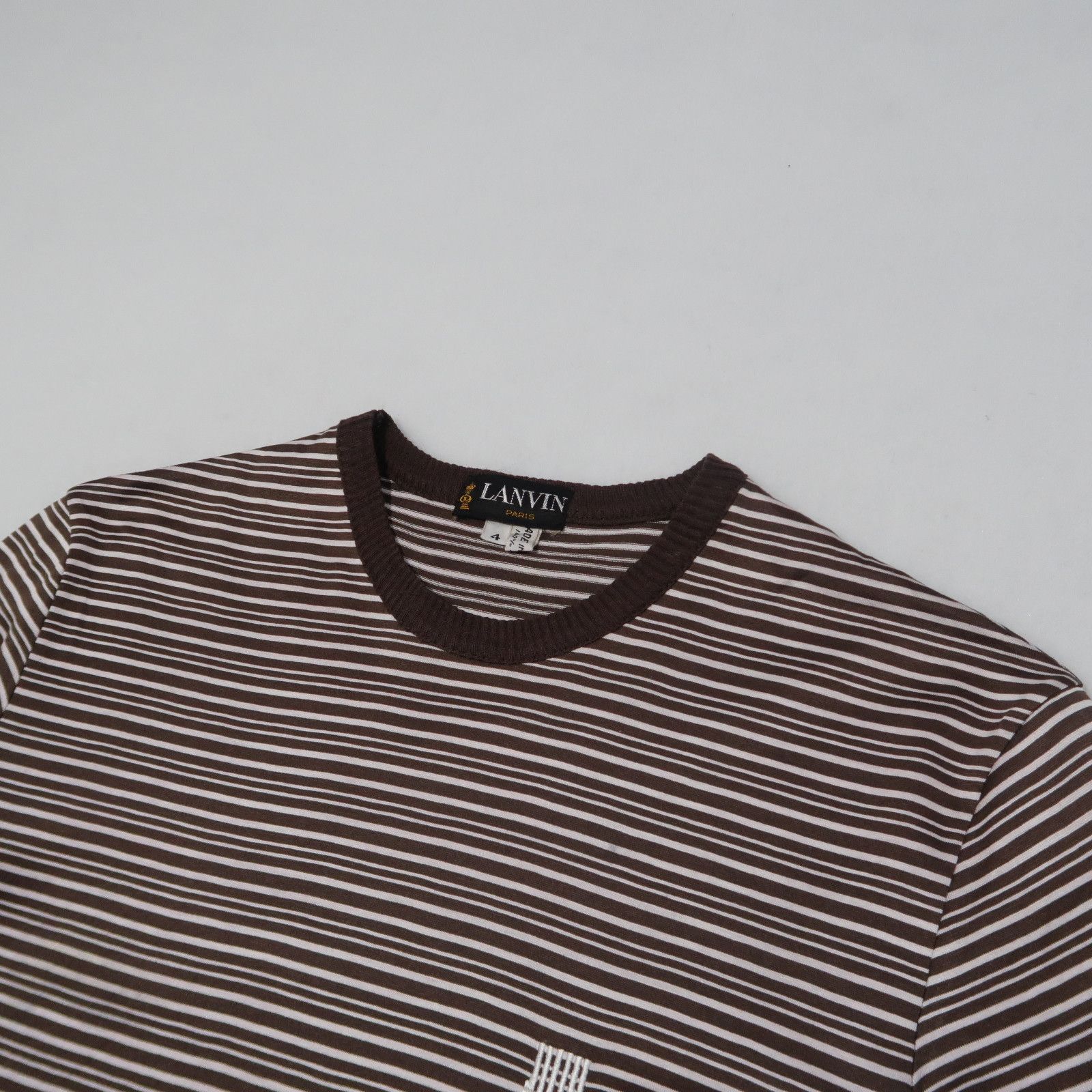 Lanvin 1980s Lanvin Paris Psychedelic Stripe Ringer Tee Size US S / EU 44-46 / 1 - 3 Thumbnail