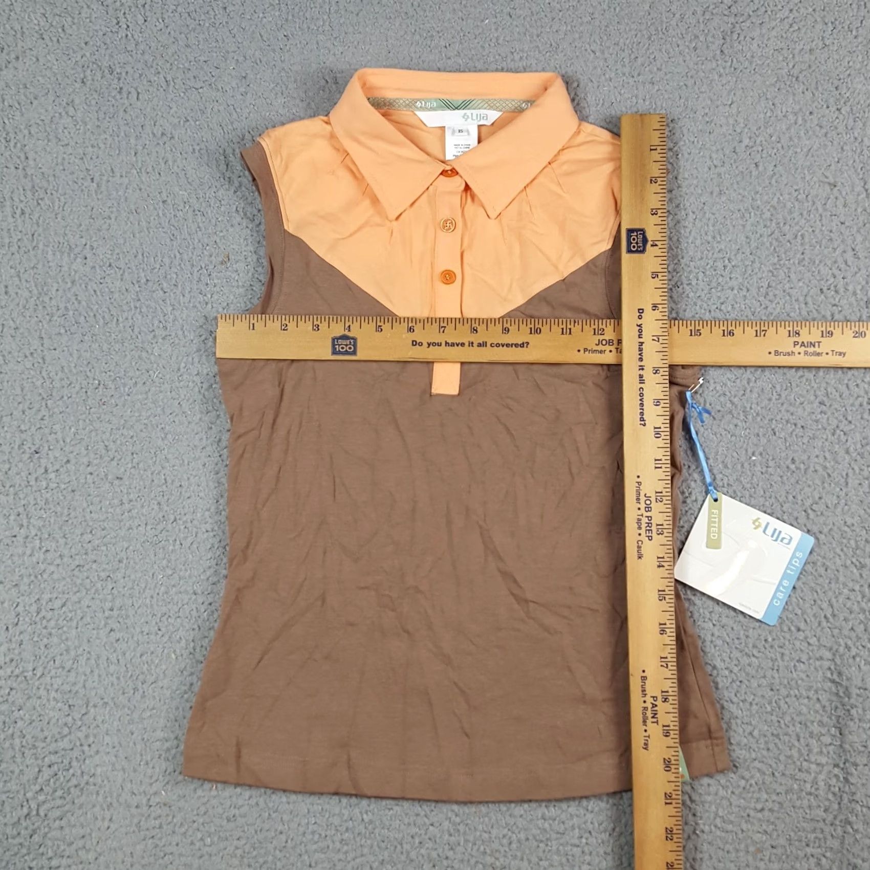 Vintage LIJA Preppy Lightweight 2-Tone Polo Tank Shirt XS Womens Brown Cotton Button Collar Golf Tank Size XS / US 0-2 / IT 36-38 - 3 Thumbnail
