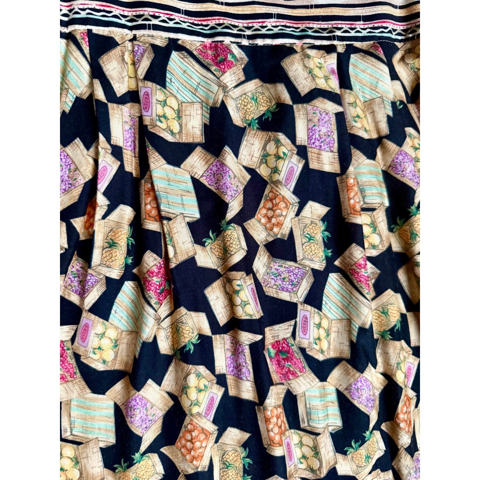 Vintage Vintage 90s Farmers Market Fruit Cut Out Mini Dress Small XS Size XS / US 0-2 / IT 36-38 - 4 Thumbnail