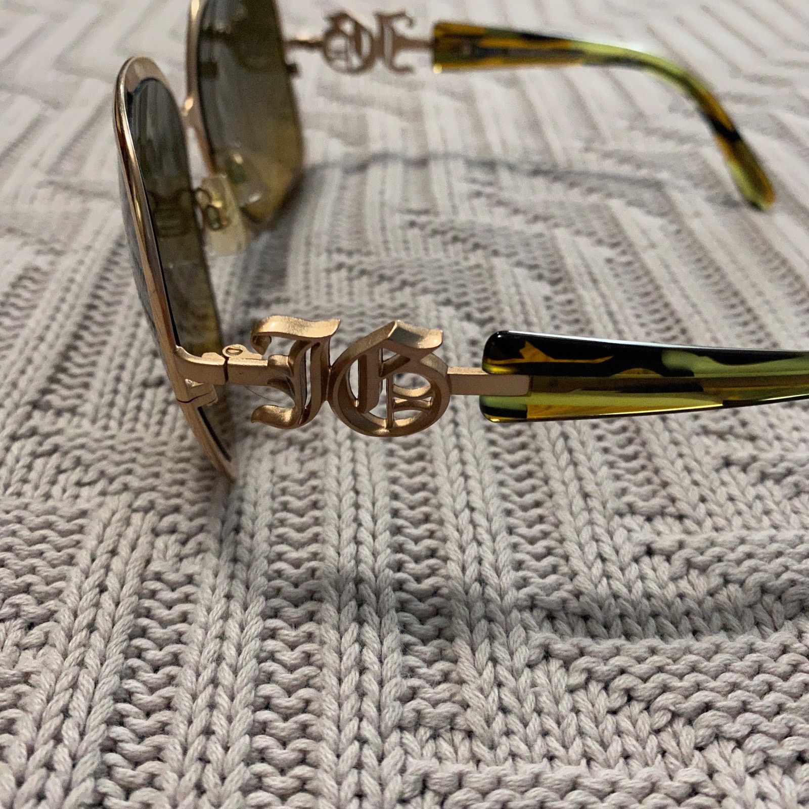 John Galliano John Galliano gold large aviator sunglasses Size ONE SIZE - 3 Thumbnail