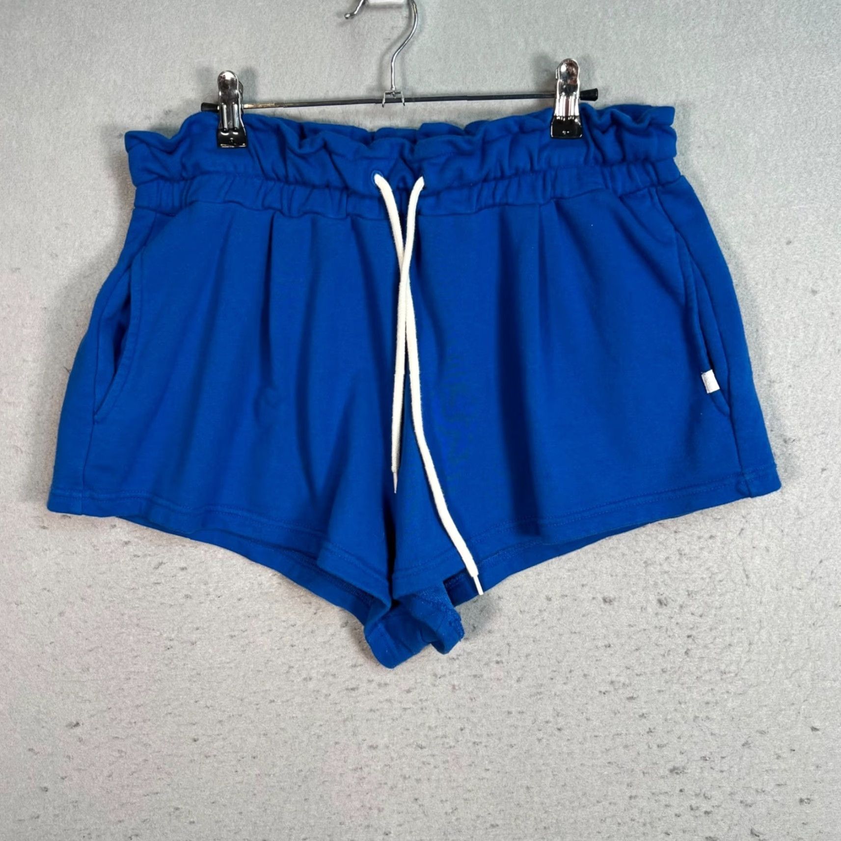 Vintage Out From Under Womens Blue Ruffle Waist Shorts Size Large Cotton Blend Size 36" / US 14 / IT 50 - 2 Thumbnail