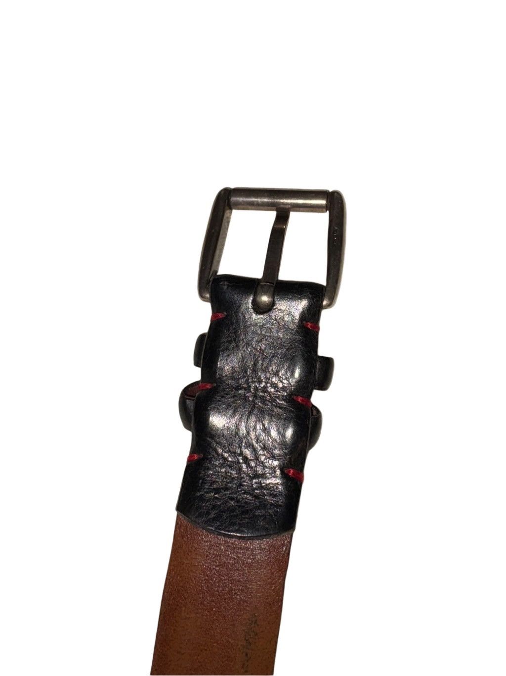 Vintage European Tumbled Calfskin Leather Belt Size 36 - 6 Thumbnail