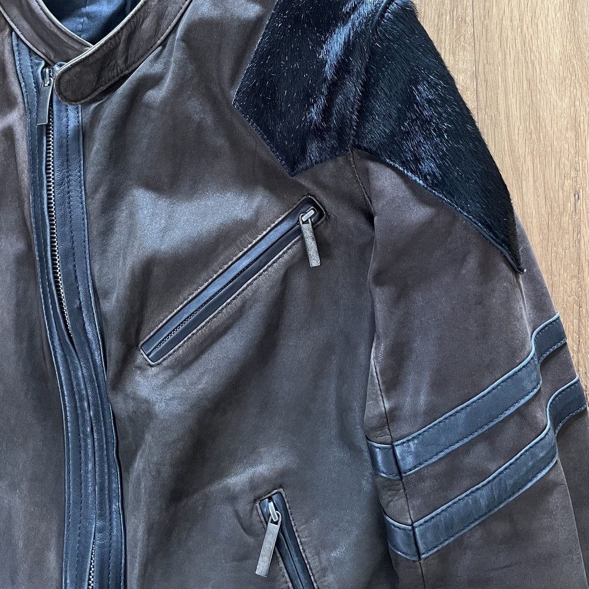 Yasuyuki Ishii Yasuyuki Ishii 2000s Pony Hair Leather Panelled Moto Jacket Size US S / EU 44-46 / 1 - 4 Thumbnail
