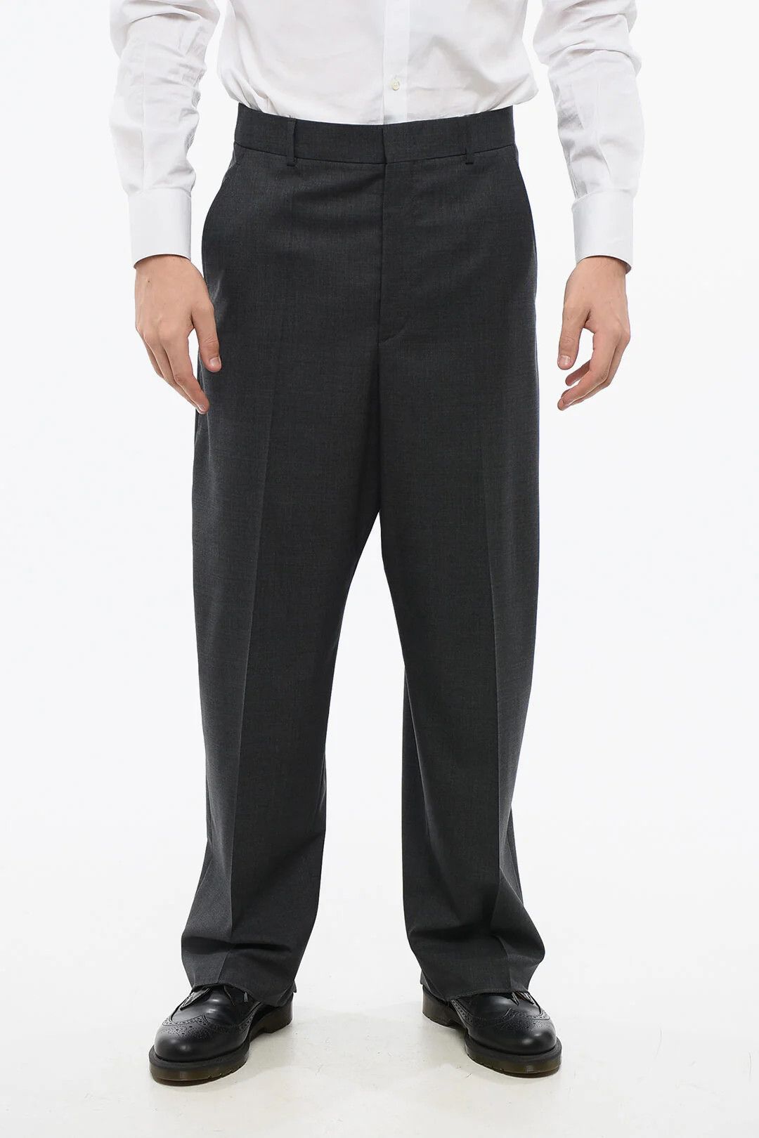Valentino og1mm0426 Virgin Wool Straight-Leg Pant in Grey Size US 32 / EU 48 - 1 Thumbnail